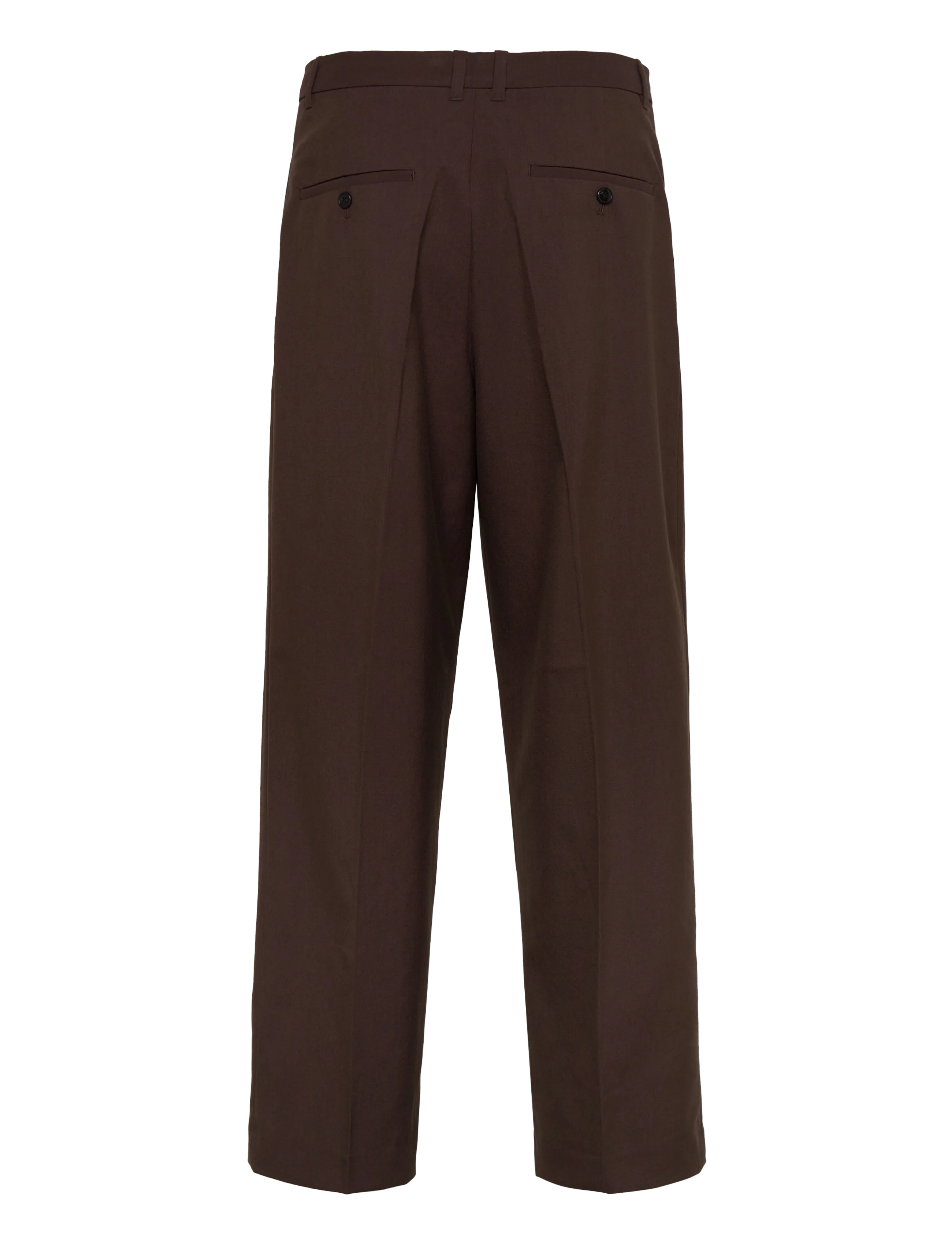 Weekday - Nate Regular Waist Baggy Straight Trousers - habitbukser - dark brown - 1