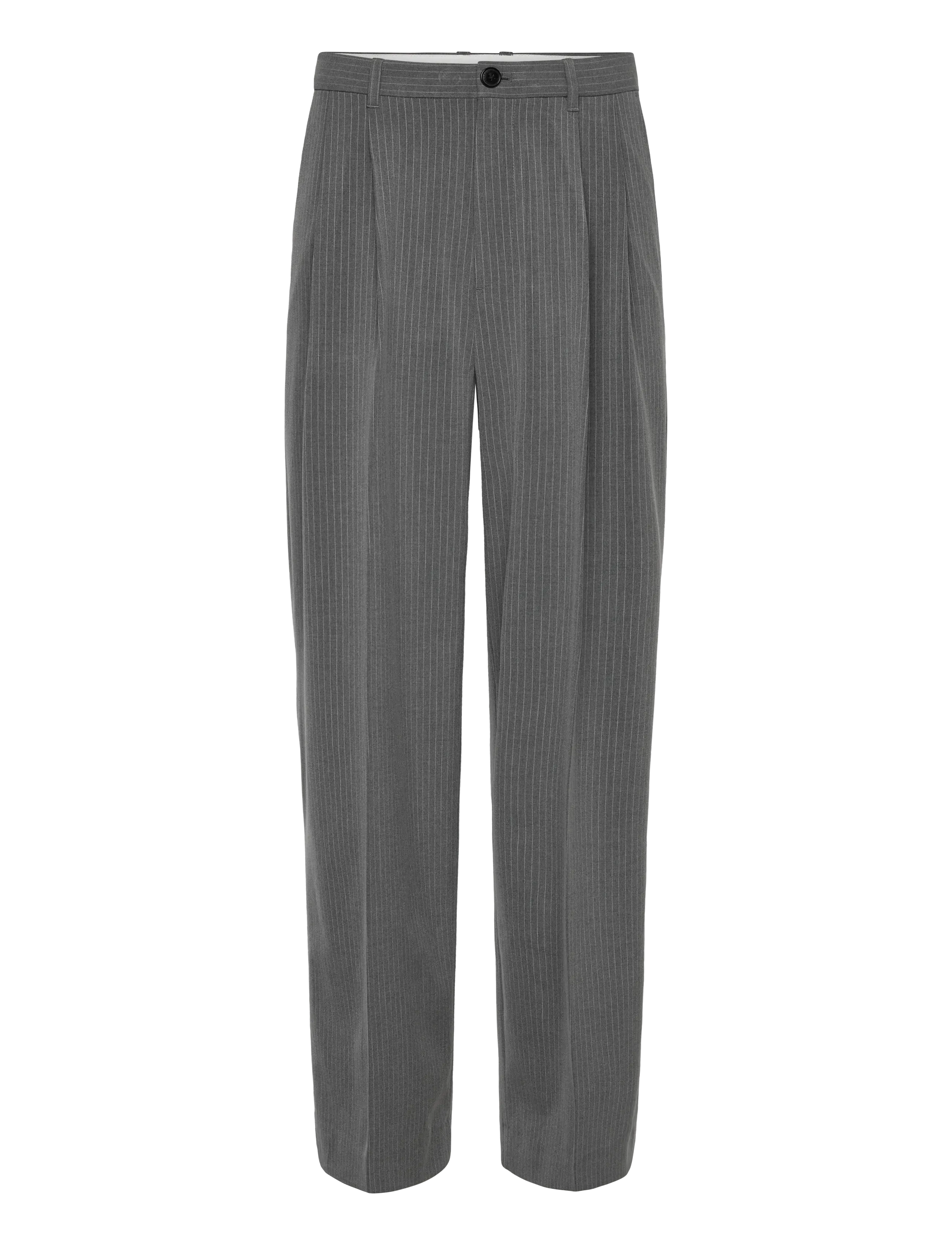 Weekday Nate Regular Waist Baggy Straight Trousers, 52, Grey, Bukser > Formelle Bukser, Herre