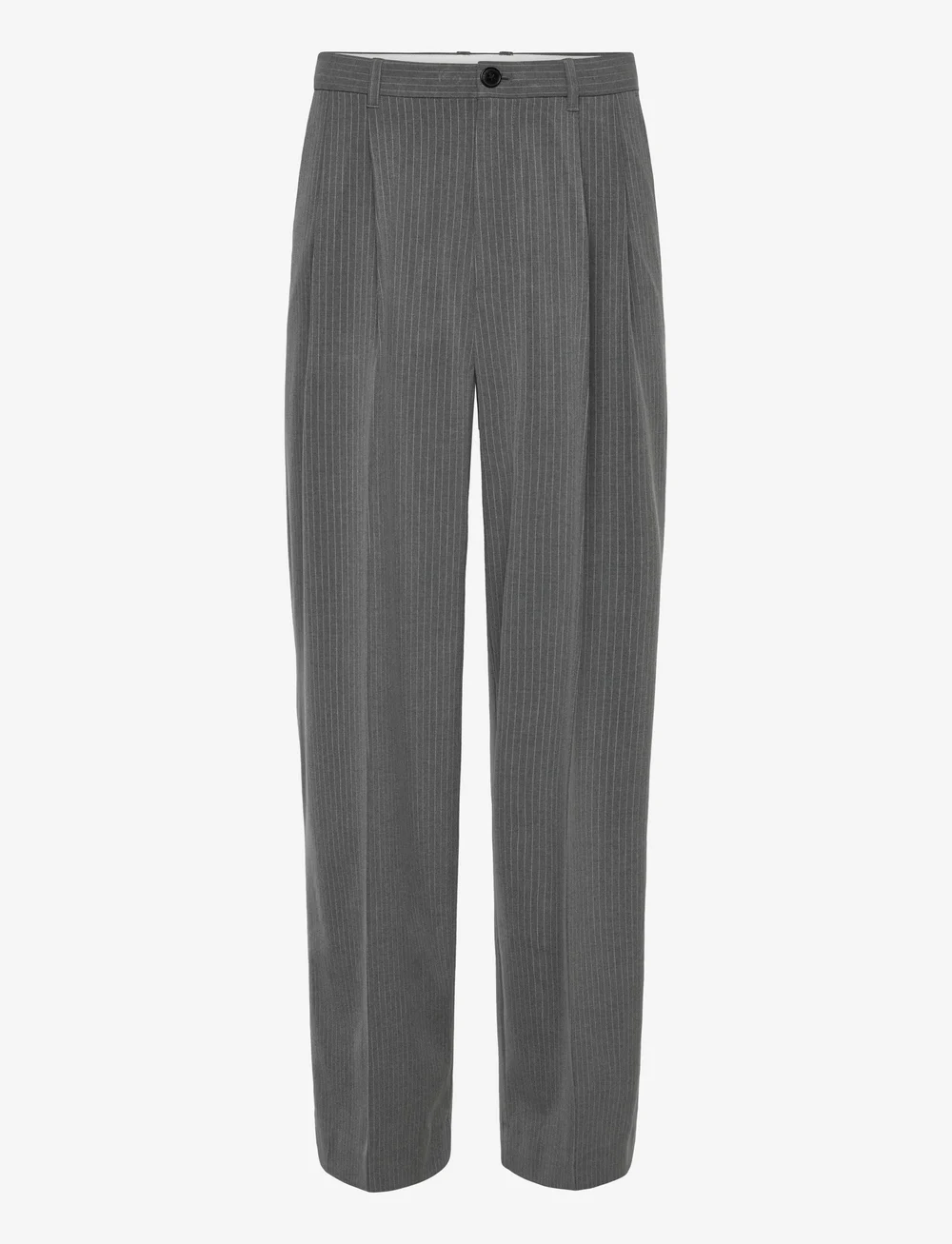 Weekday - Loose Fit Pleated Suit Trousers - kostymbyxor - dark grey pinstripe - 0
