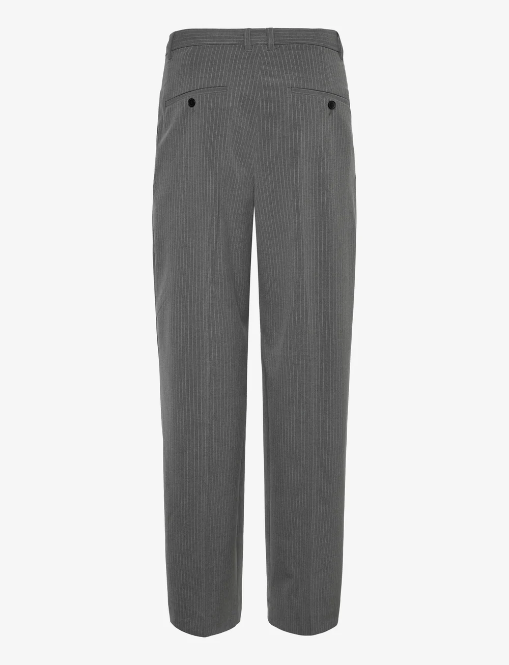 Weekday - Loose Fit Pleated Suit Trousers - kostymbyxor - dark grey pinstripe - 1