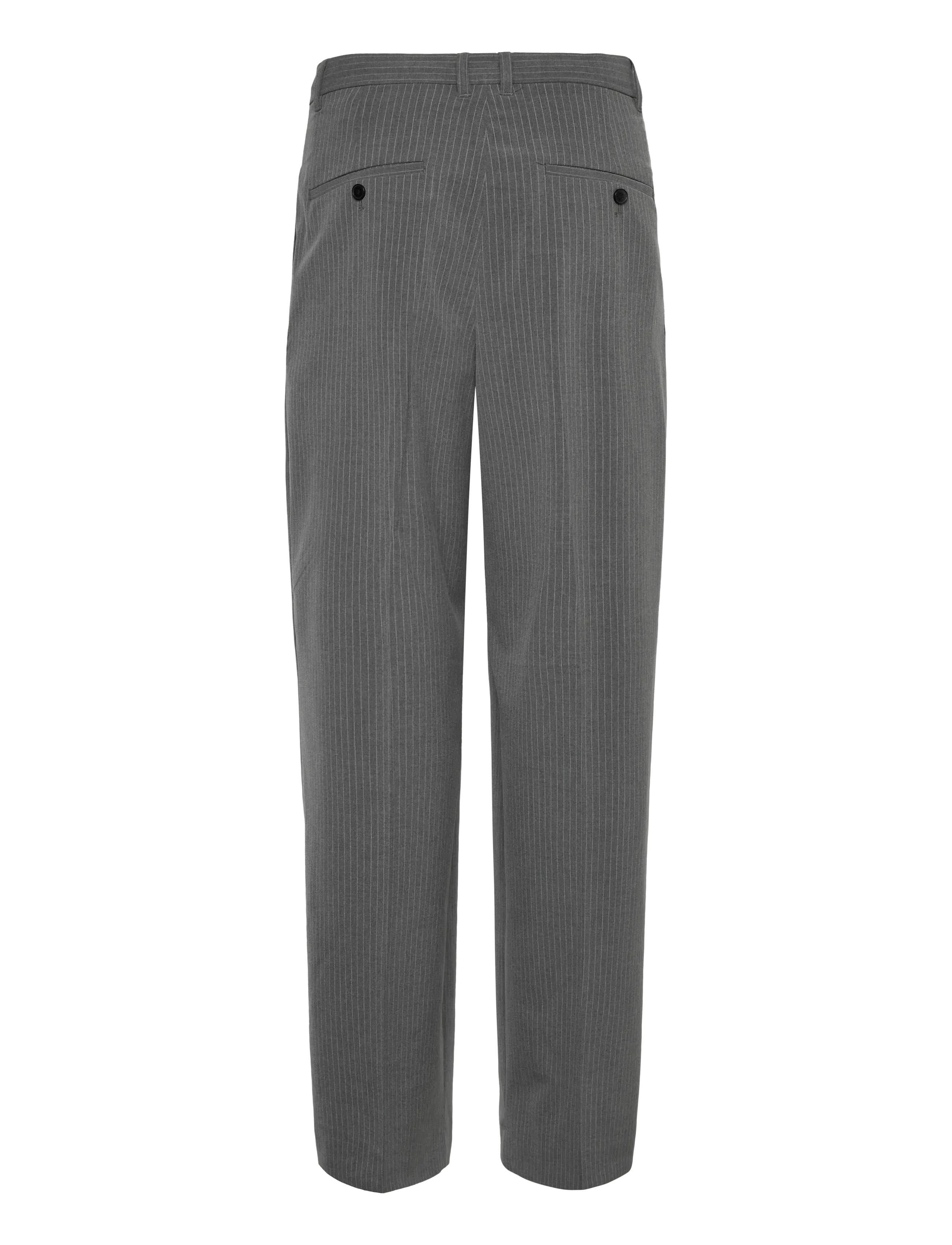 Weekday - Nate Regular Waist Baggy Straight Trousers - habitbukser - dark grey pinstripe - 1
