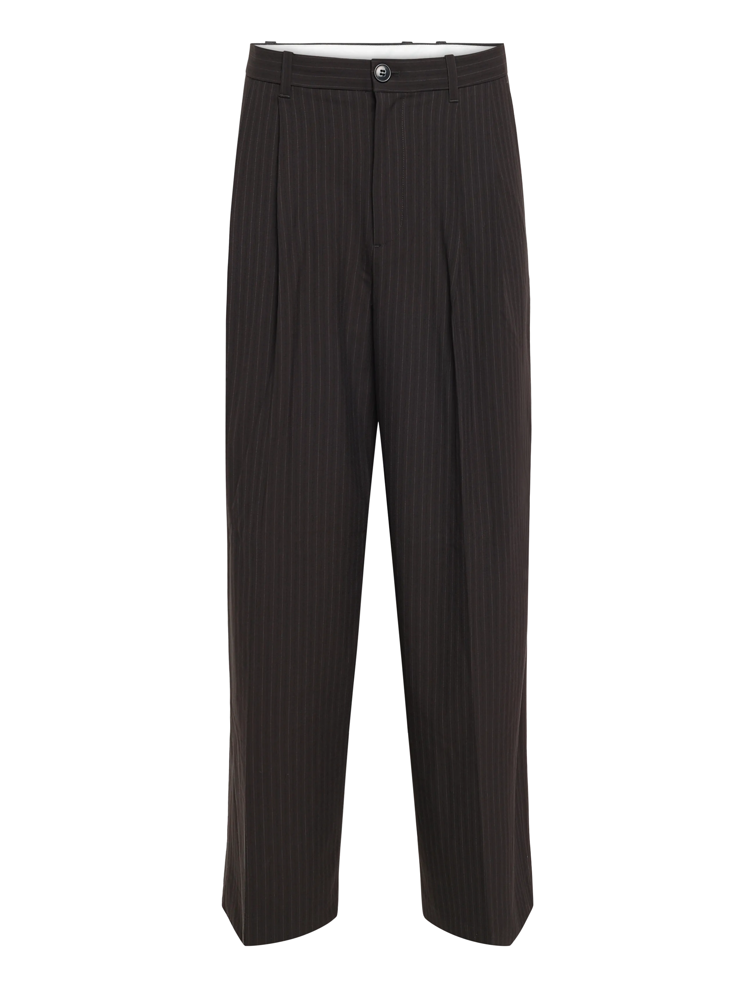 Weekday Nate Regular Waist Baggy Straight Trousers, Mænd, Løstsiddende Plisserede Habitbukser, Grå, Str: 50