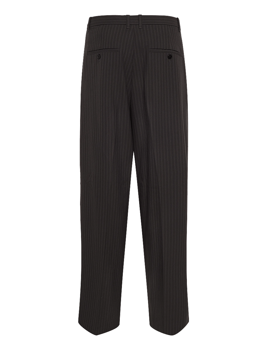 Weekday - Nate Regular Waist Baggy Straight Trousers - suit trousers - grey pinstripe - 2