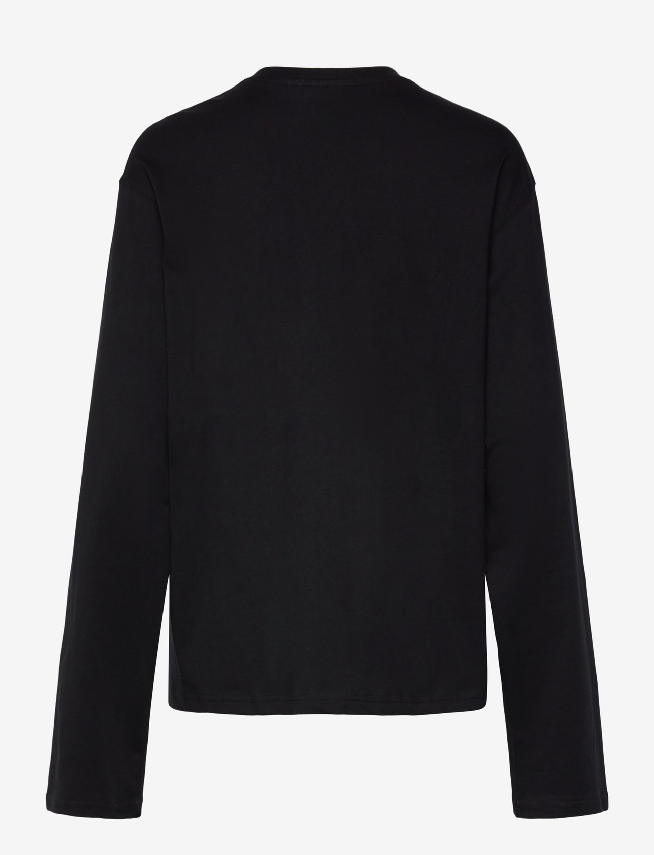 Weekday - Long-Sleeved Boxy Cotton T-shirt - long-sleeved tops - black - 1