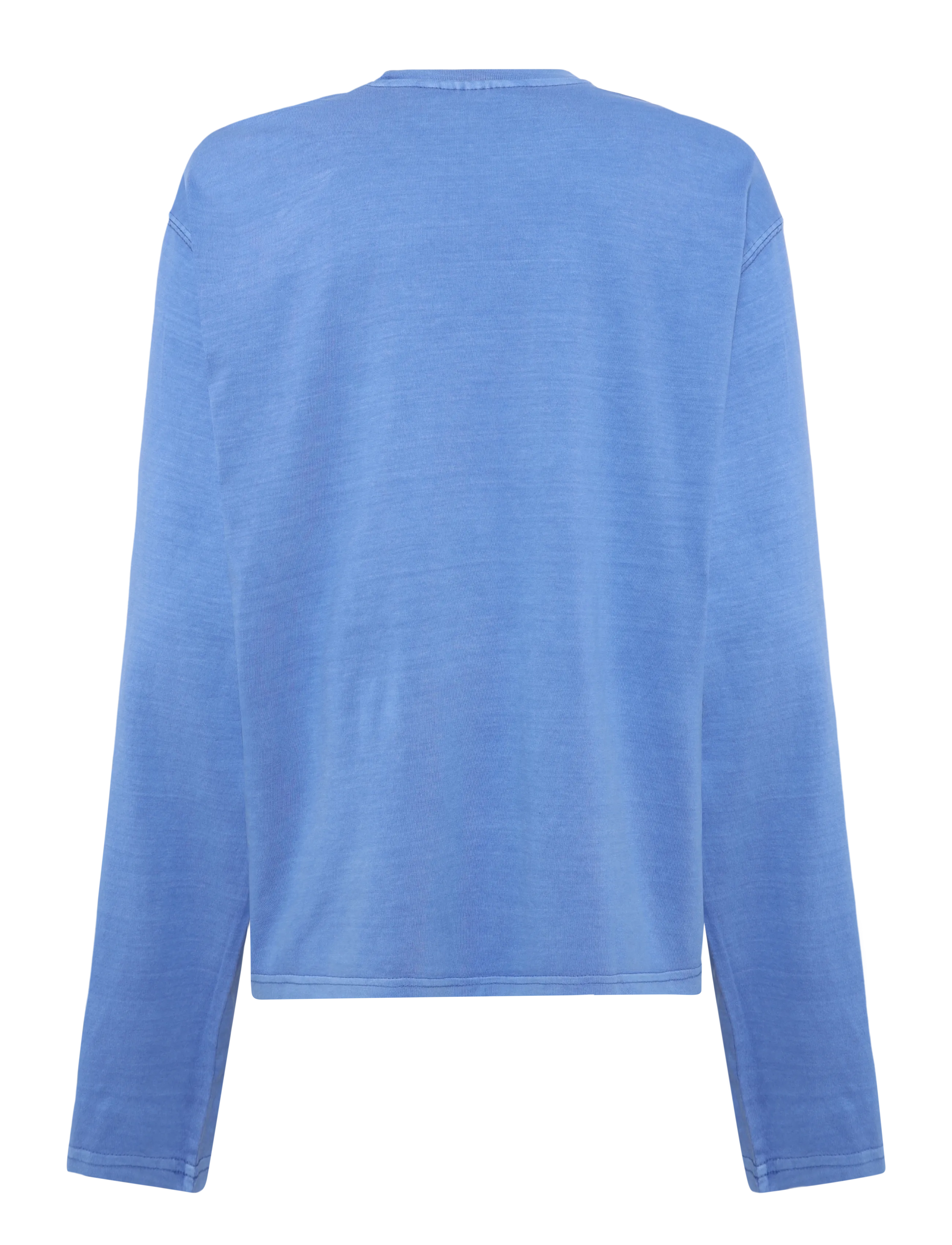 Weekday - Long-Sleeved Boxy Cotton T-shirt - langärmlige tops - blue medium - 1