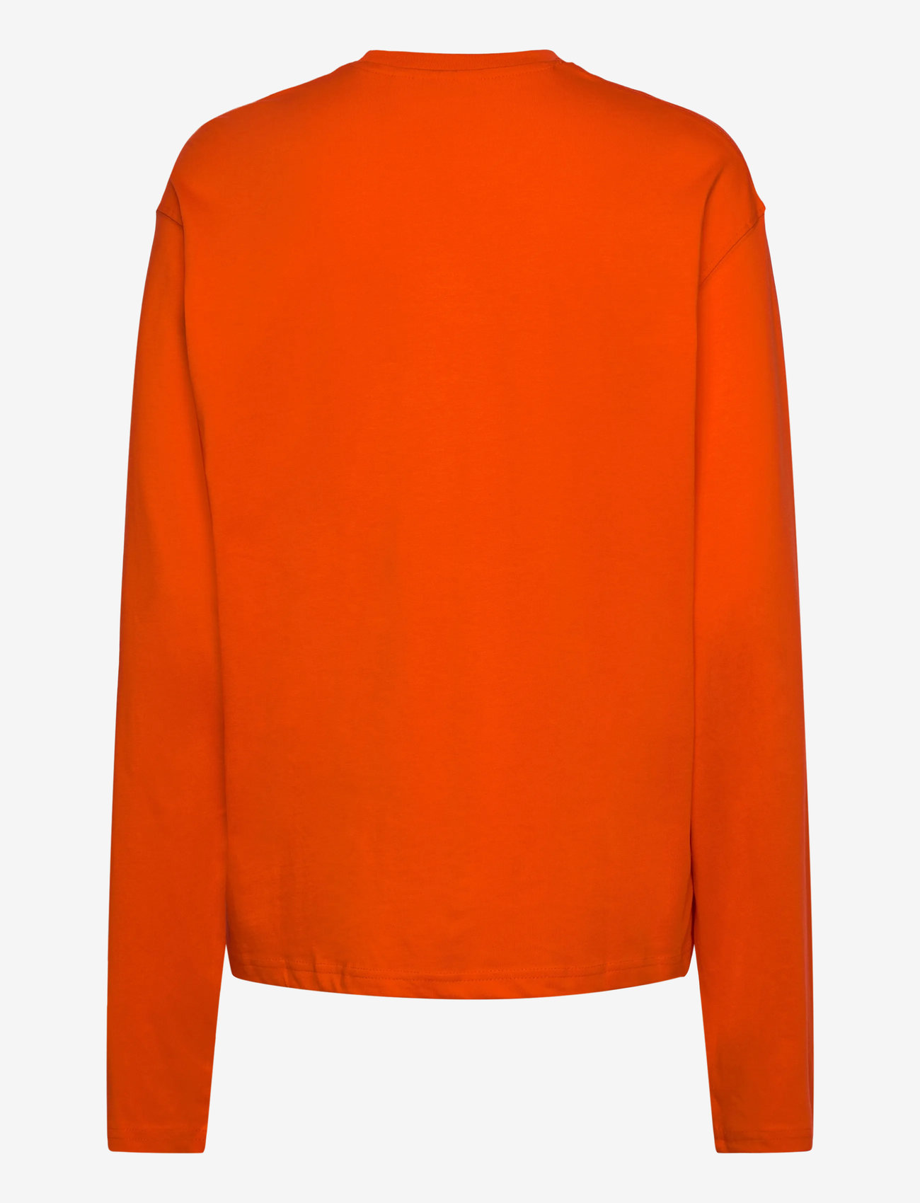 Weekday - Long-Sleeved Boxy Cotton T-shirt - long-sleeved tops - orange bright - 1