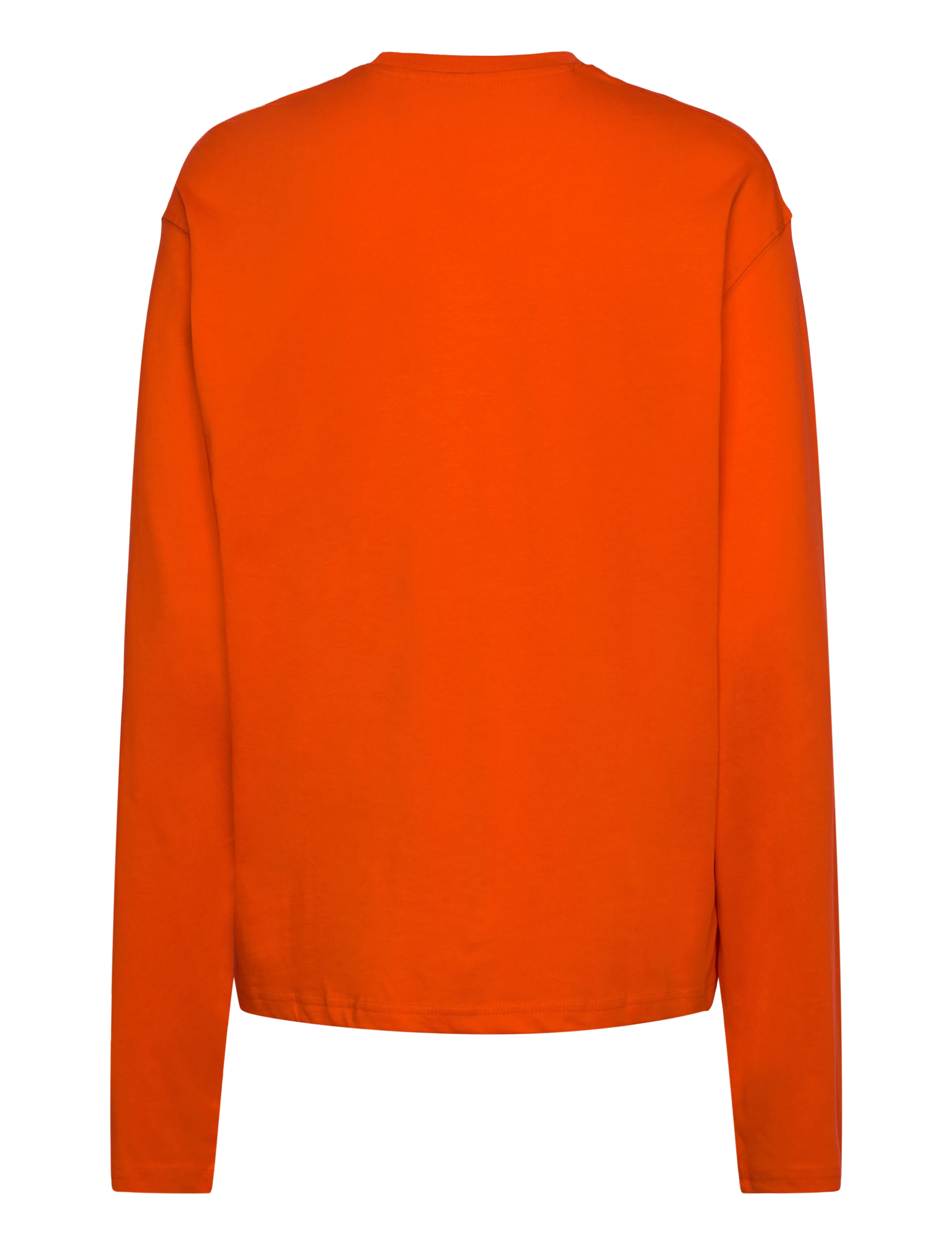 Weekday - Long-Sleeved Boxy Cotton T-shirt - langærmede toppe - orange bright - 1