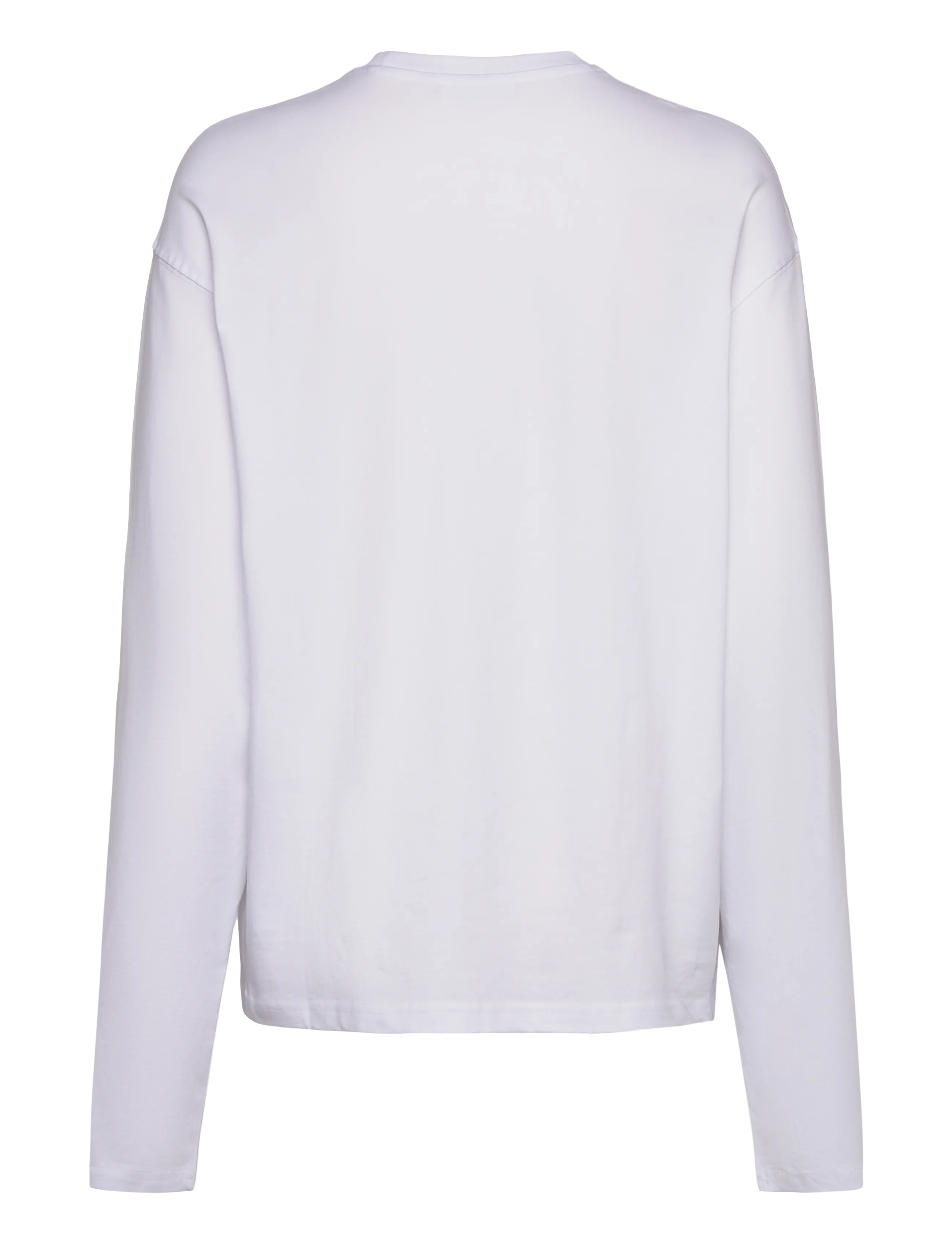 Weekday - Long-Sleeved Boxy Cotton T-shirt - langärmlige tops - white - 1