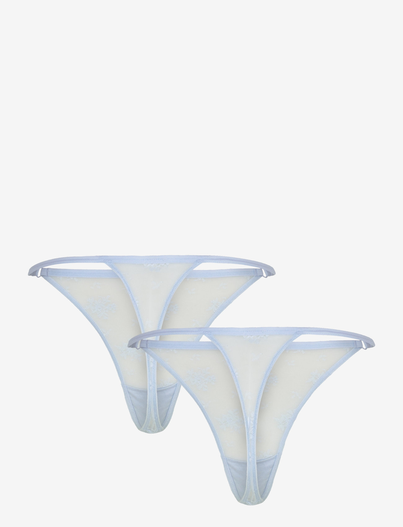 Weekday - Lace Thong 2-pack - string - blue dusty light - 1