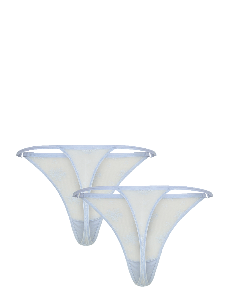 Weekday - Lace Thong 2-pack - string - blue dusty light - 1