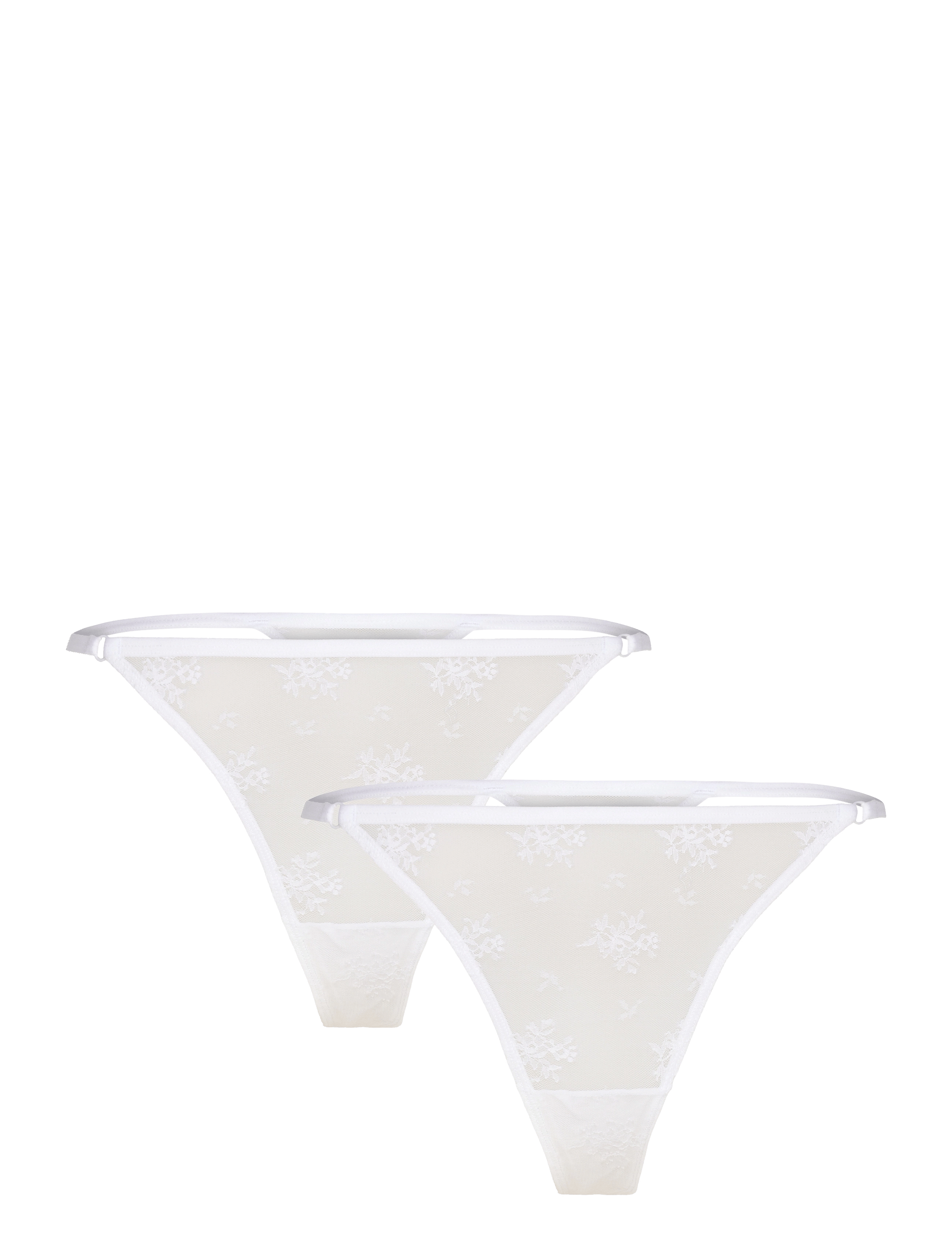 WEEKDAY Weekday Lace Thong 2-Pack - White - L