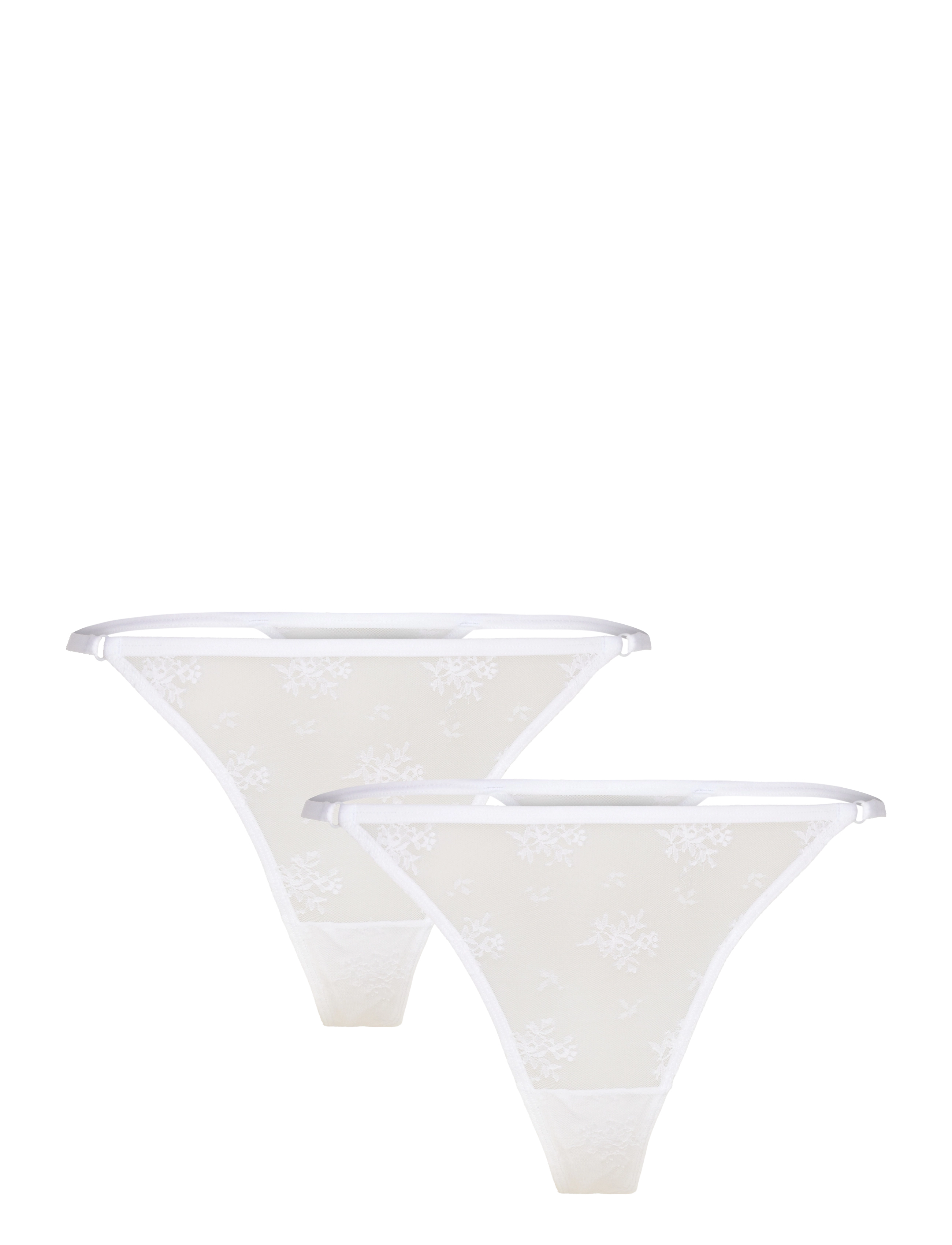 Weekday Lace Thong 2-pack - Stringtrusser - WHITE LIGHT / white