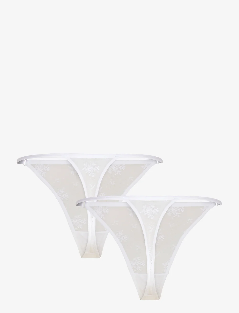 Weekday - Lace Thong 2-pack - stringid - white light - 1