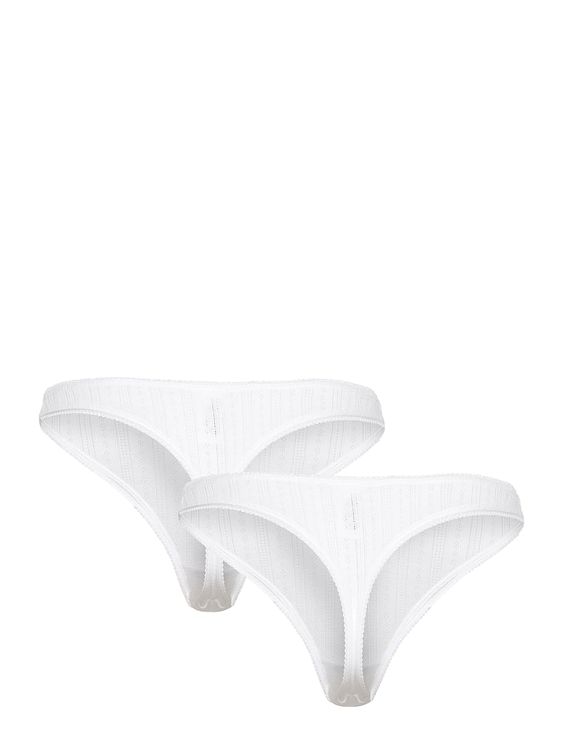 Weekday - 2-pack Pointelle Thongs - stringtrosor - white - 1
