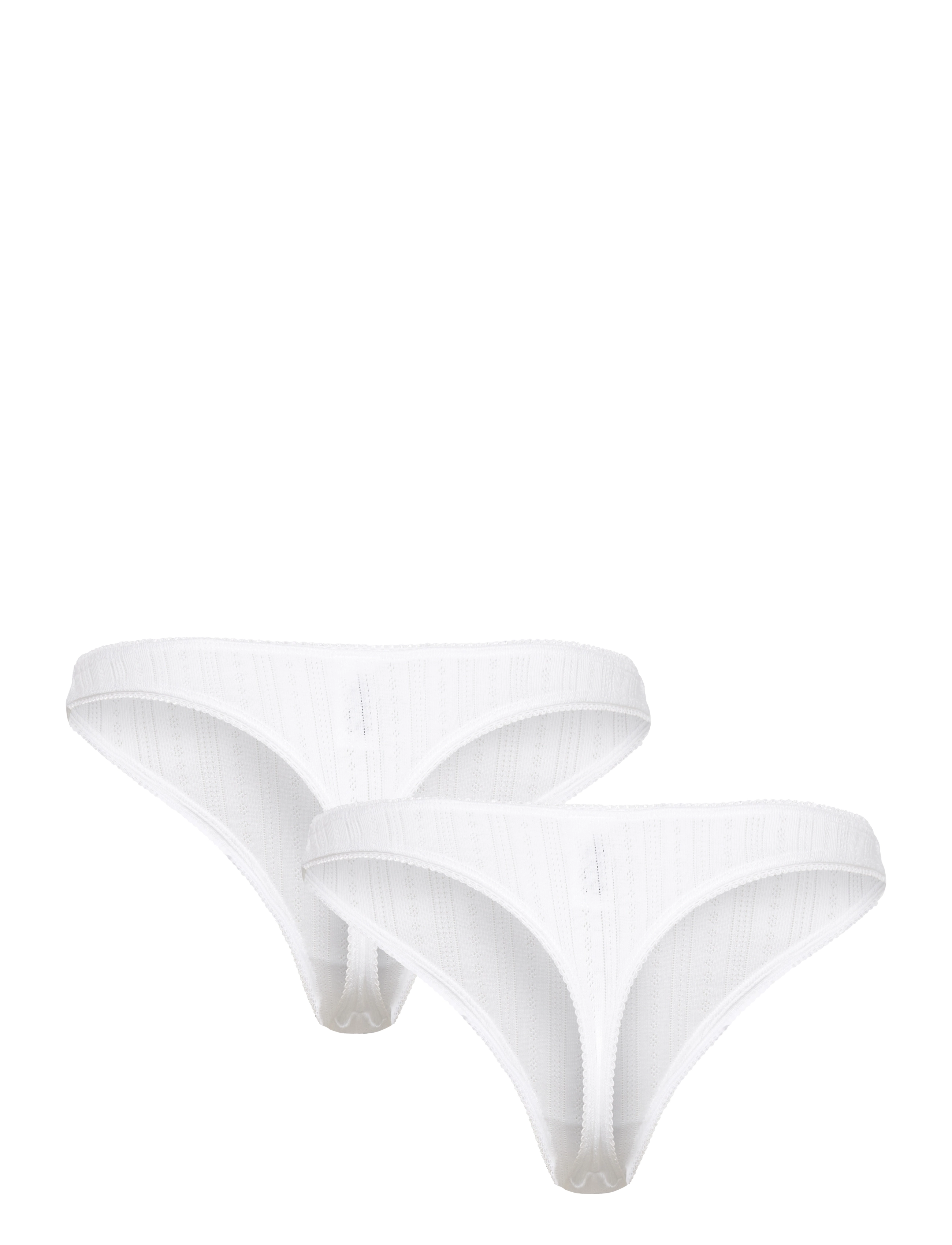 Weekday - 2-pack Pointelle Thongs - stringtruser - white - 1