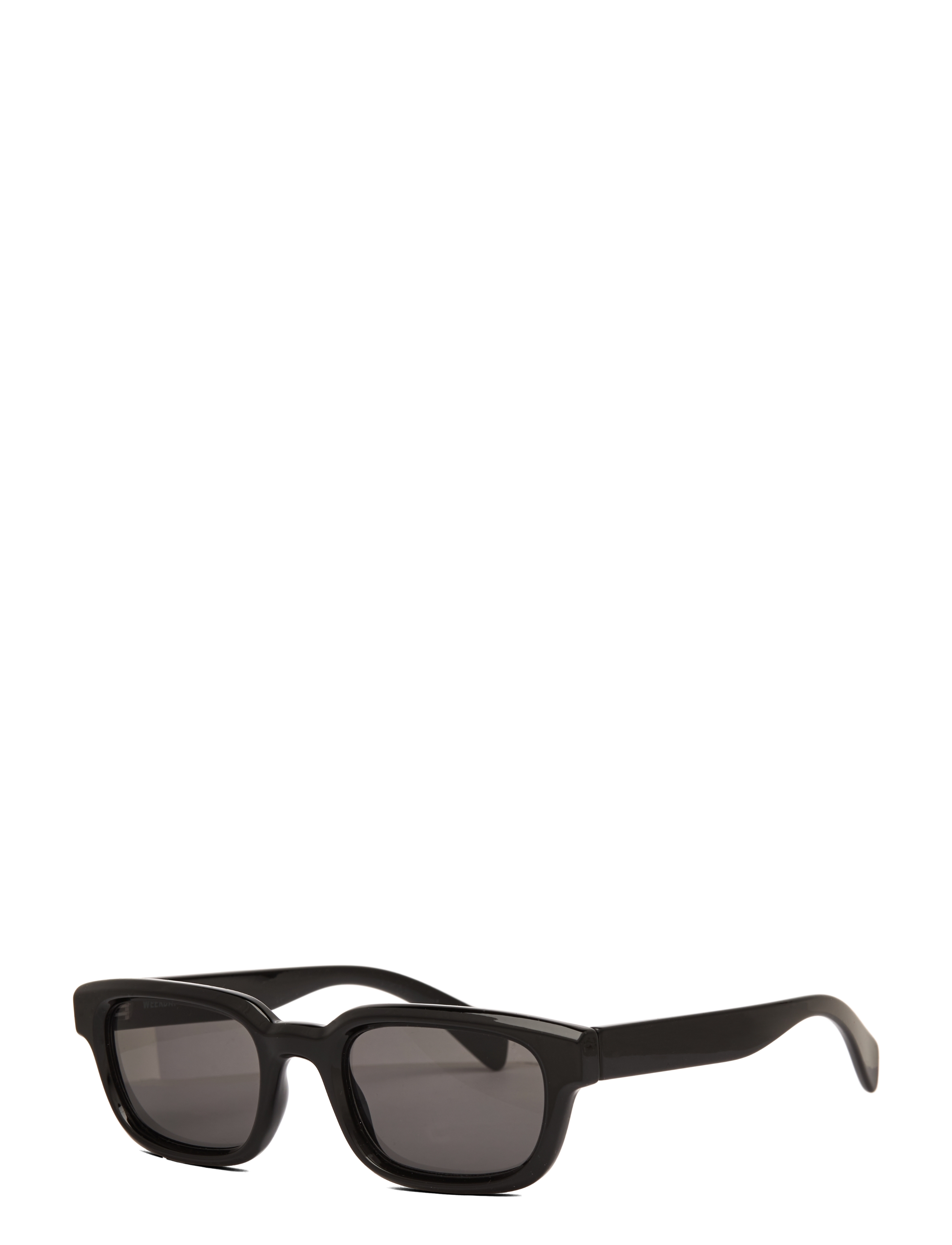 Weekday - Bold Rectangular Frame Unisex Sunglasses - d-shaped - black - 1