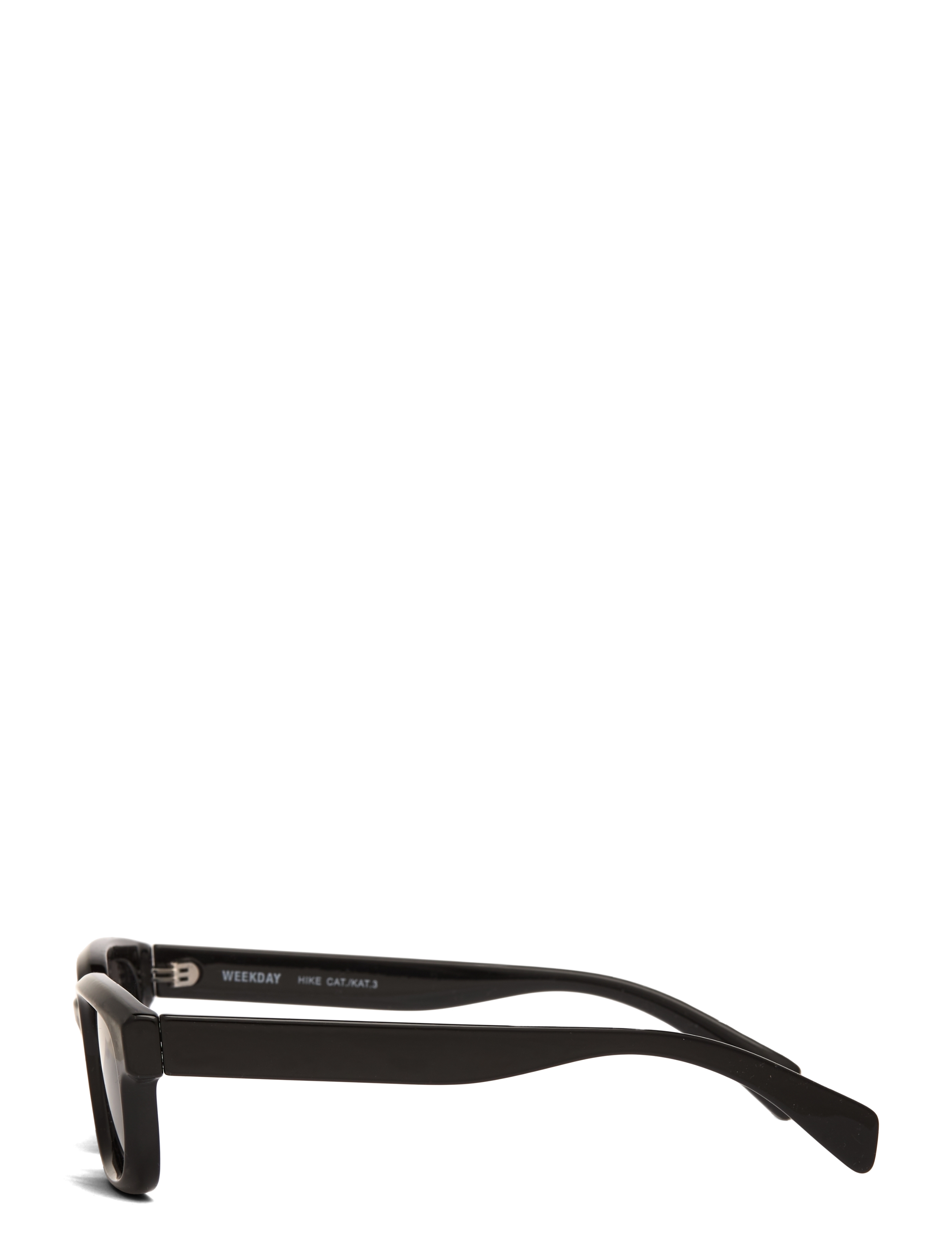 Weekday - Bold Rectangular Frame Unisex Sunglasses - d-shaped - black - 2
