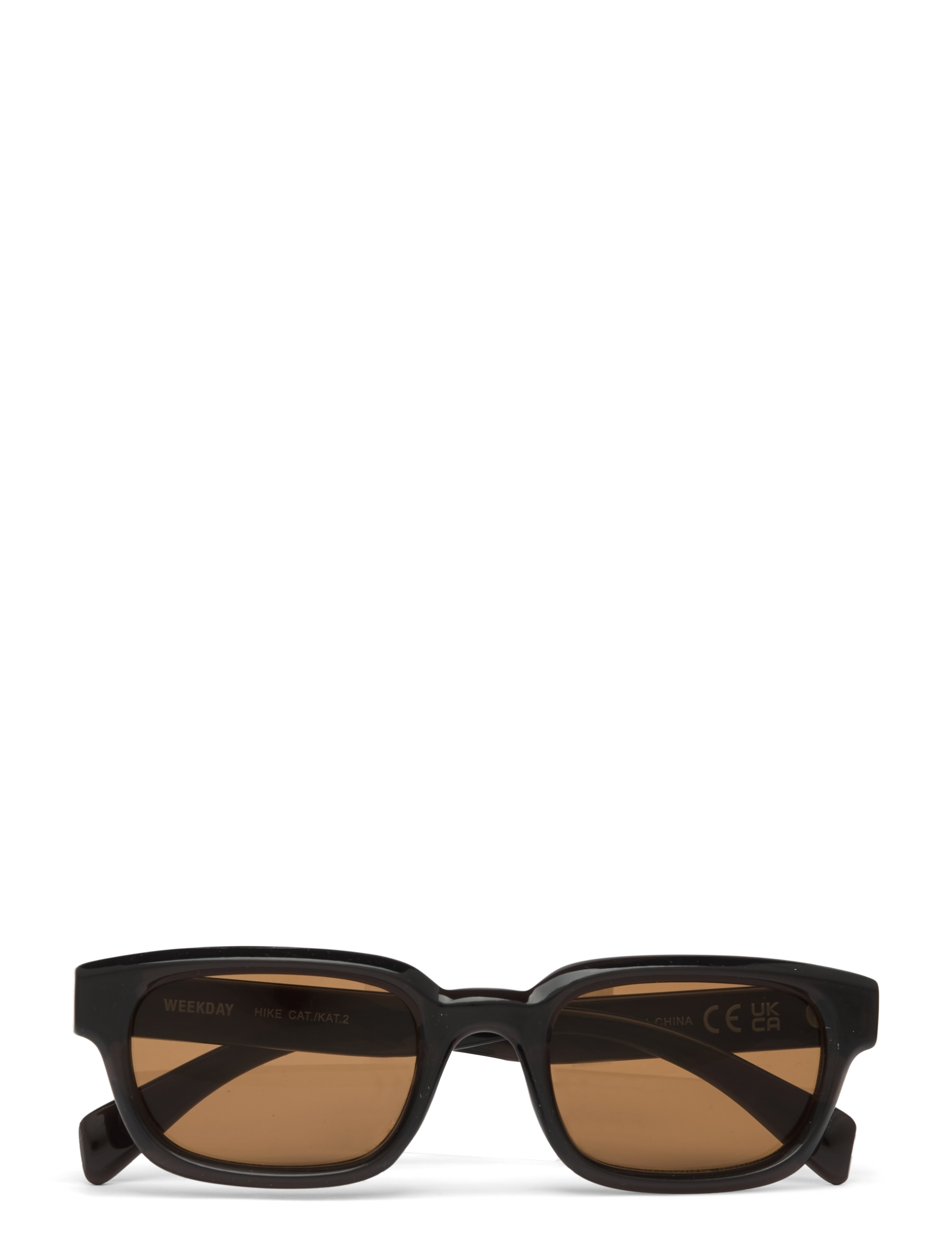 Weekday Bold Rectangular Frame Unisex Sunglasses, One Size, Schwarz - Square Frauen