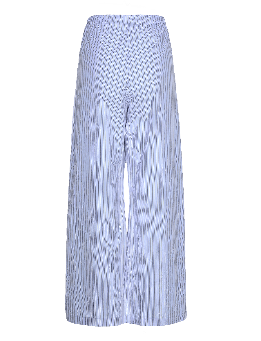 Weekday - Low Loose Cotton Trousers - bukser med brede ben - blue light - 1