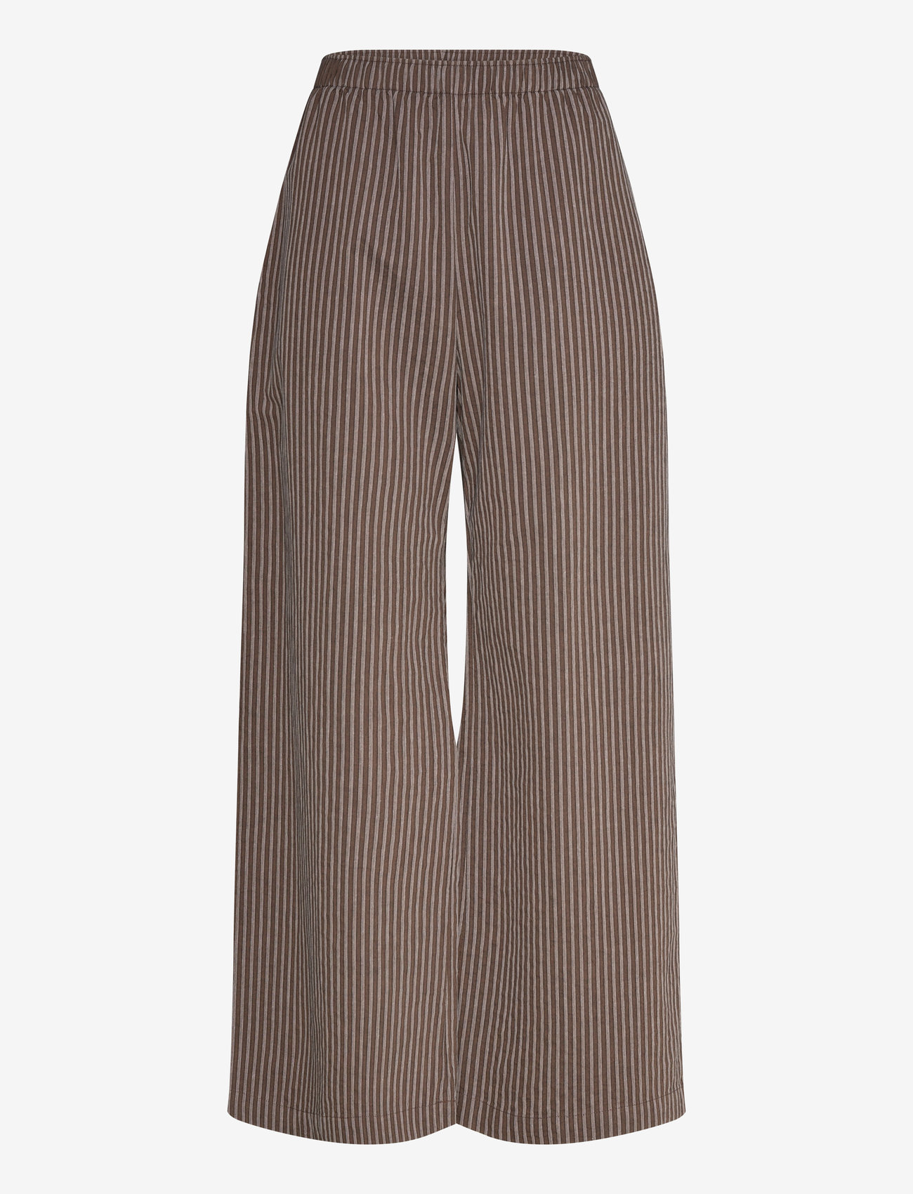Weekday - Low Loose Cotton Trousers - laia säärega püksid - brown dark - 0