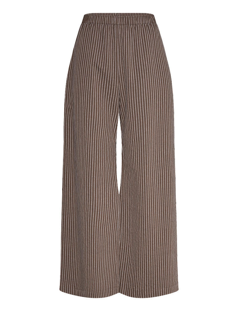 Weekday - Low Loose Cotton Trousers - laia säärega püksid - brown dark - 0