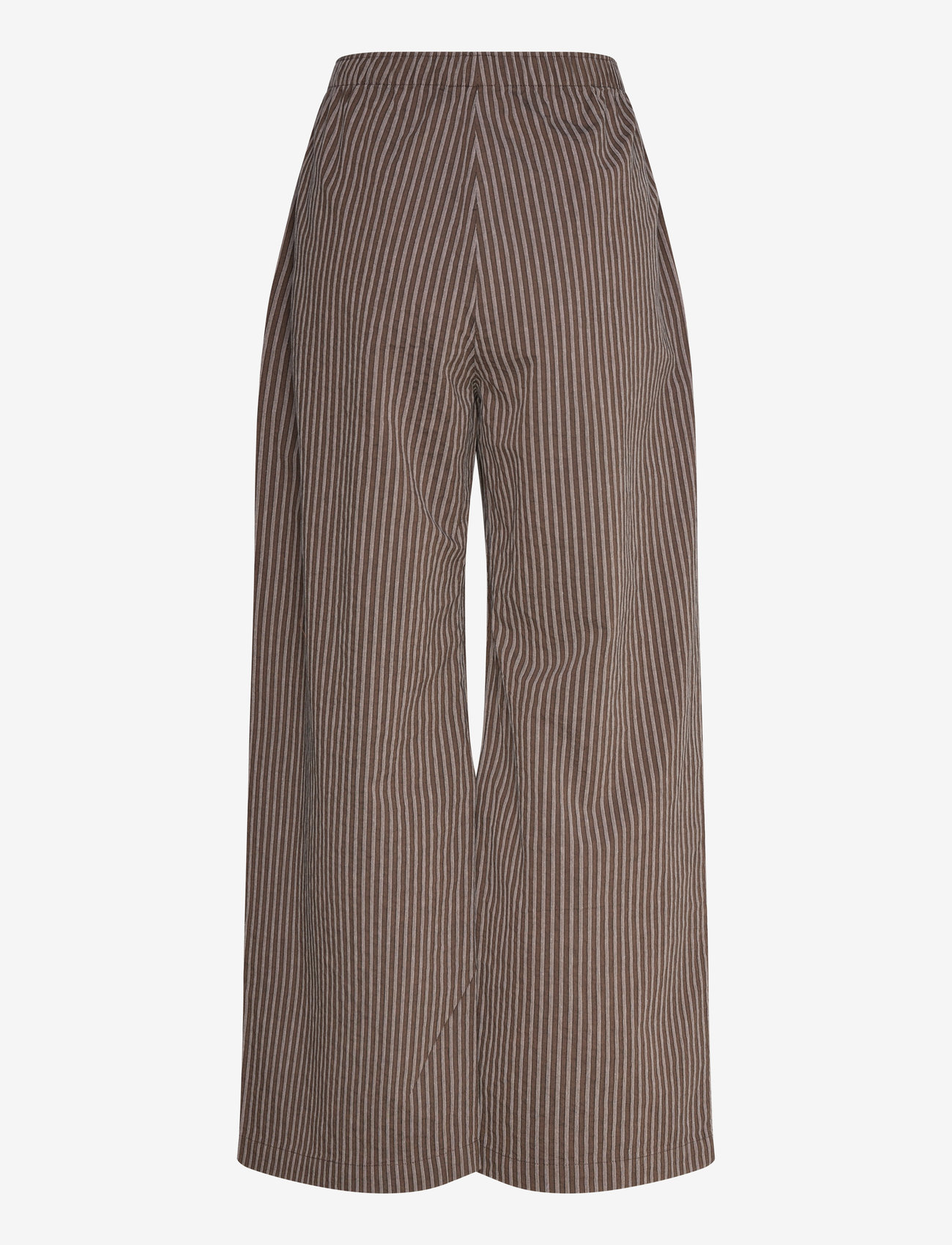 Weekday - Low Loose Cotton Trousers - laia säärega püksid - brown dark - 1
