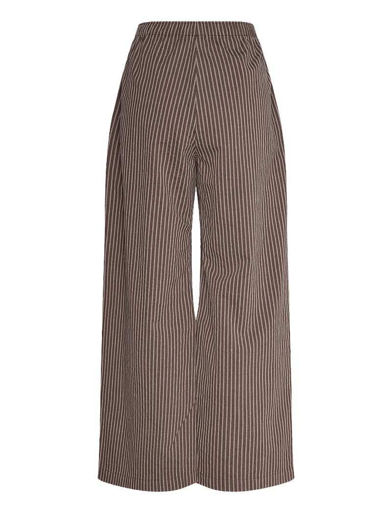 Weekday - Low Loose Cotton Trousers - laia säärega püksid - brown dark - 1