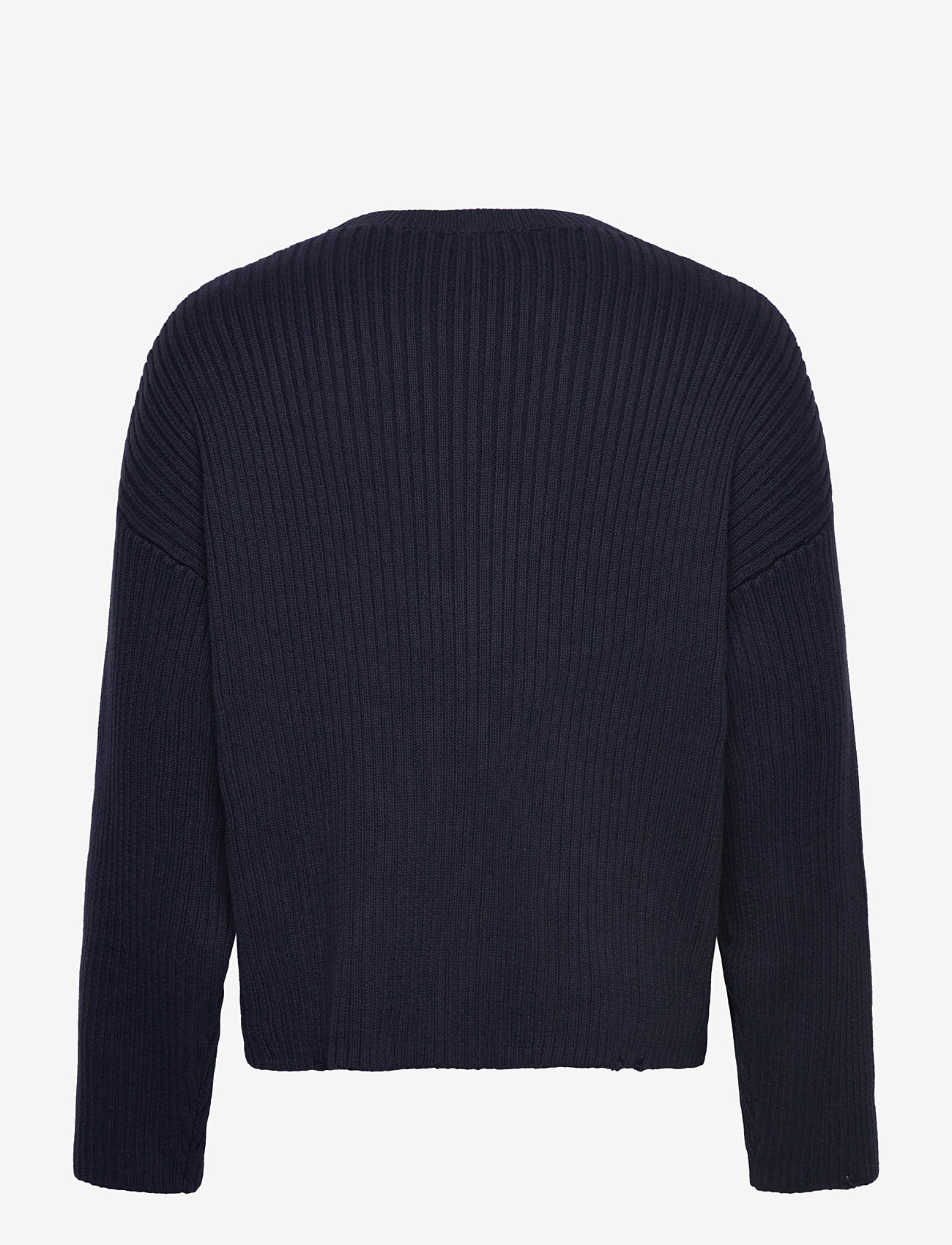 Weekday - Ribbed Cotton Sweater - rundhalsad - navy - 1