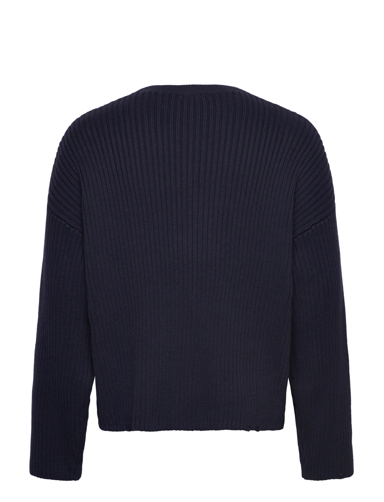 Weekday - Ribbed Cotton Sweater - rundhals - navy - 1