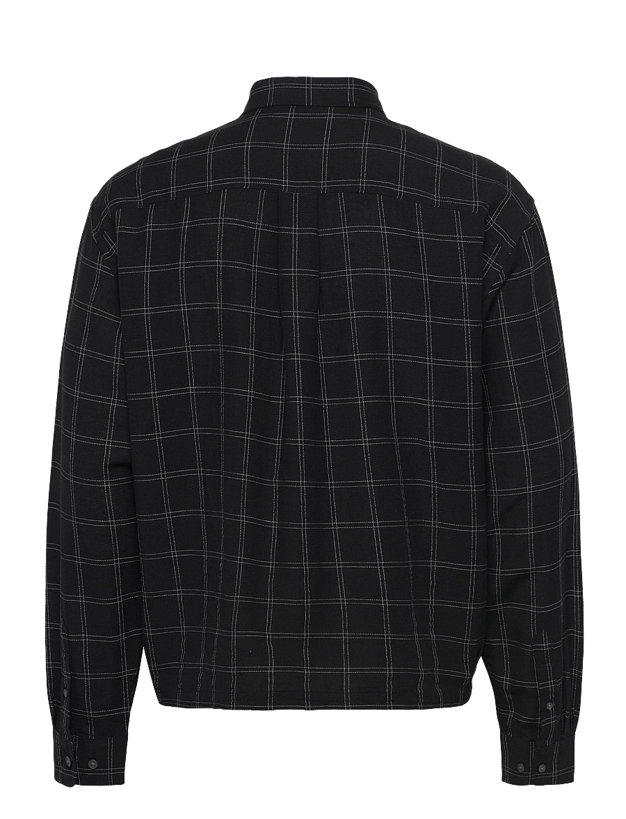 Weekday - Oversized Boxy Linen Shirt - linneskjortor - black - 1