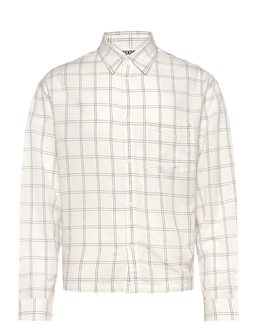 Weekday - Oversized Boxy Linen Shirt - linneskjortor - white dusty light - 0