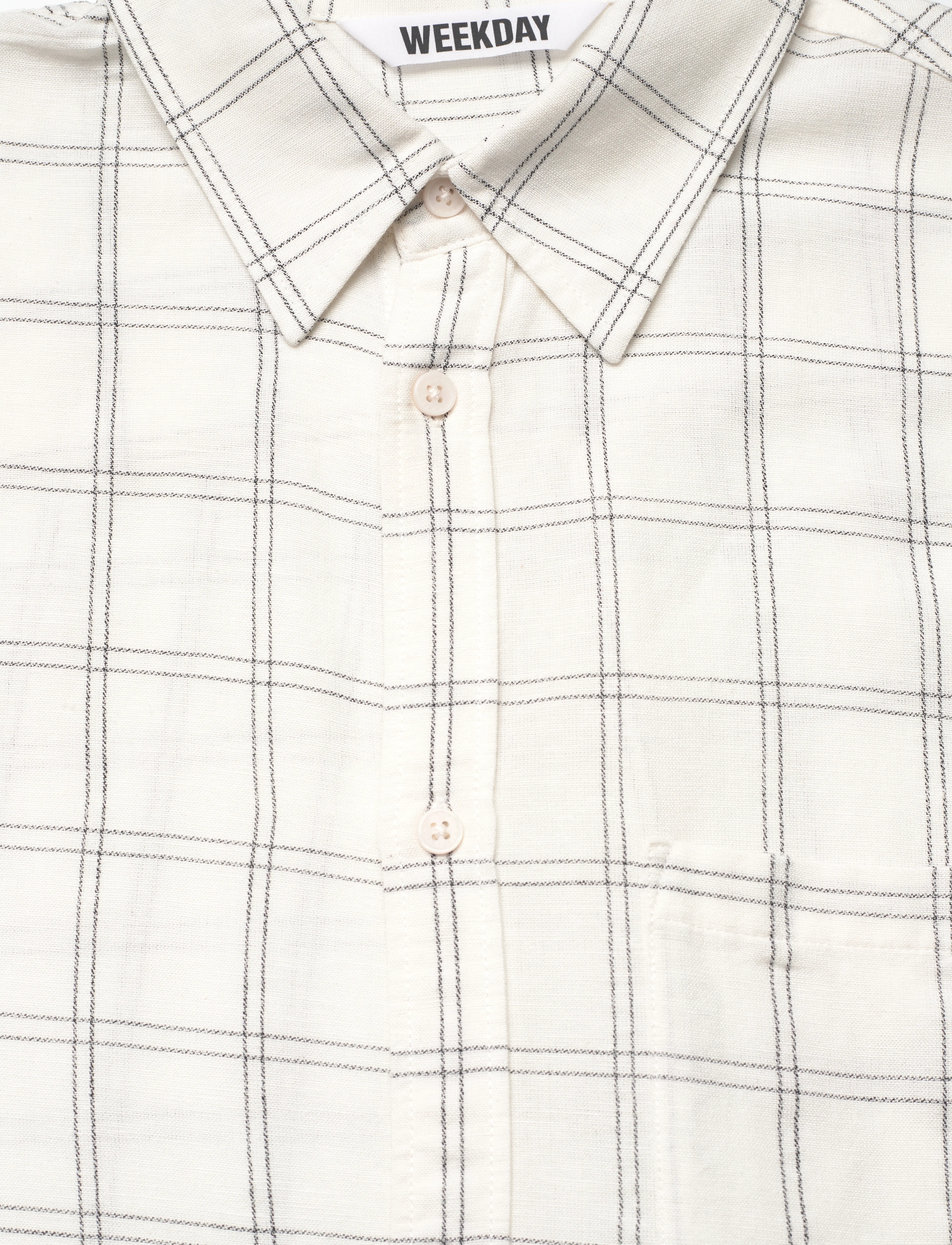 Weekday - Oversized Boxy Linen Shirt - linased särgid - white dusty light - 2