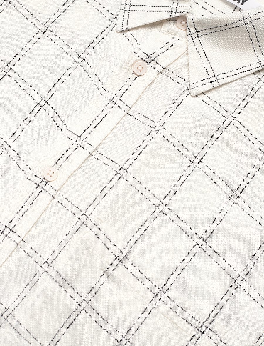 Weekday - Oversized Boxy Linen Shirt - linneskjortor - white dusty light - 3