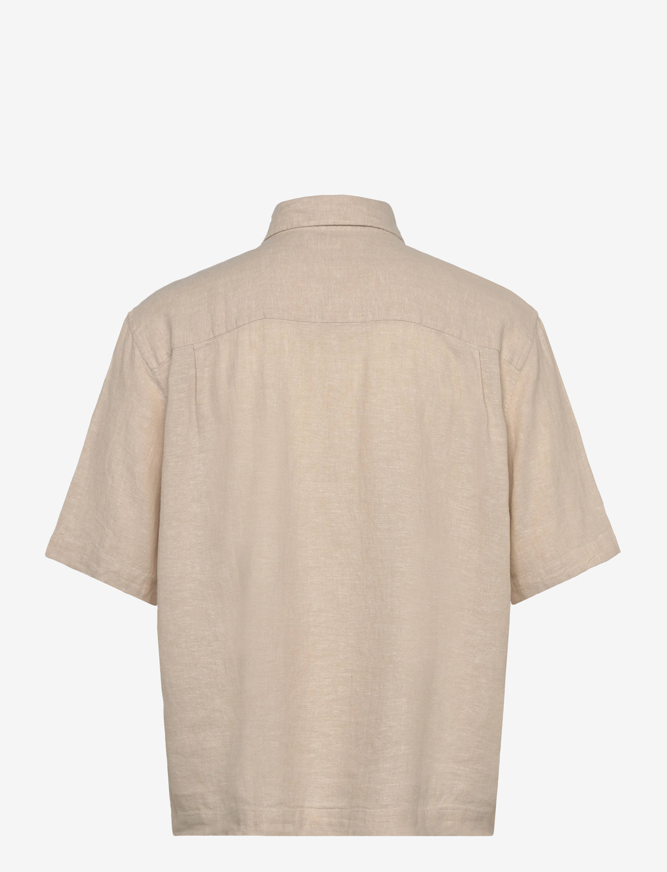 Weekday - Relaxed Short-Sleeved Linen-Blend Shirt - linased särgid - mole dusty light - 1