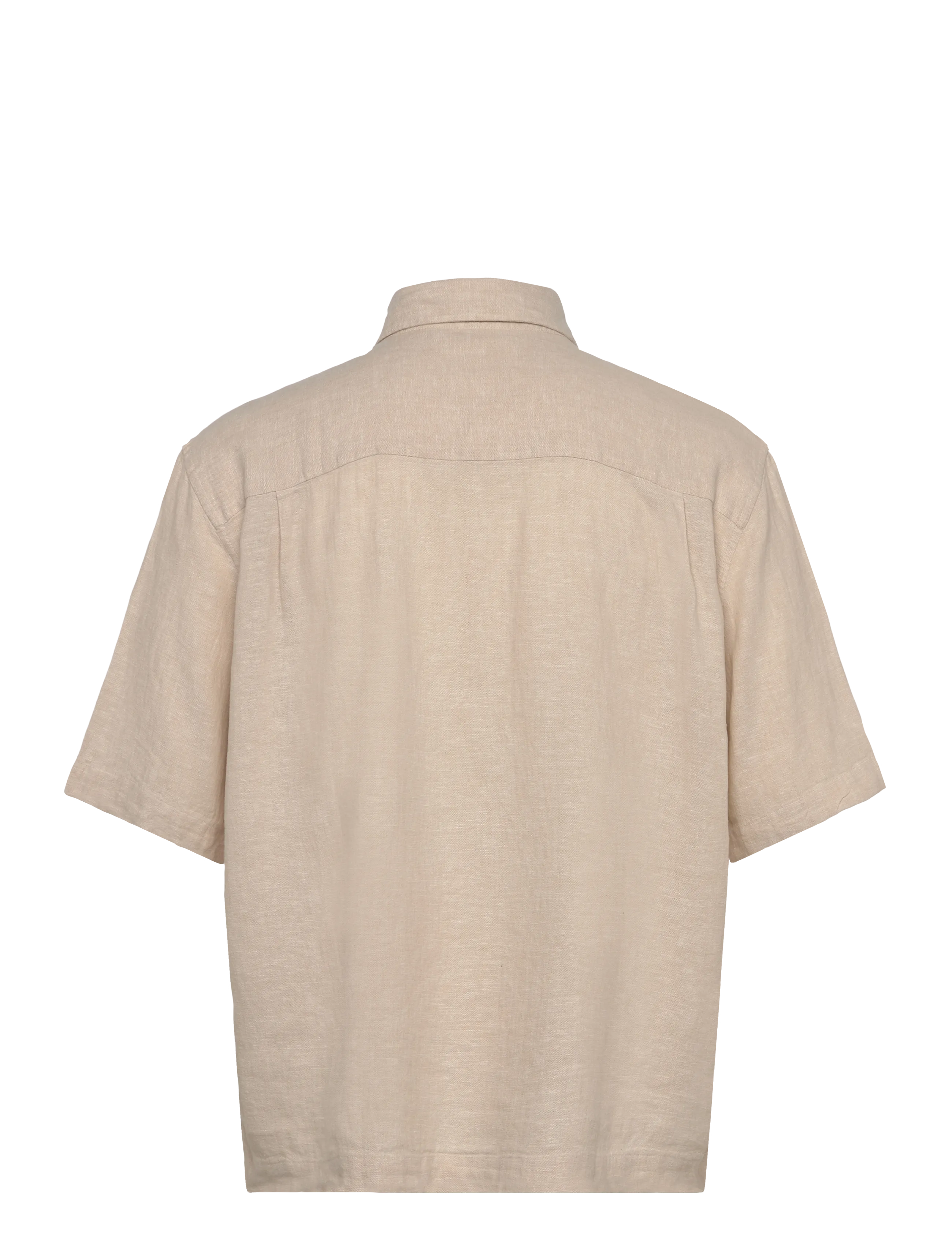 Weekday - Relaxed Short-Sleeved Linen-Blend Shirt - leinenhemden - mole dusty light - 1
