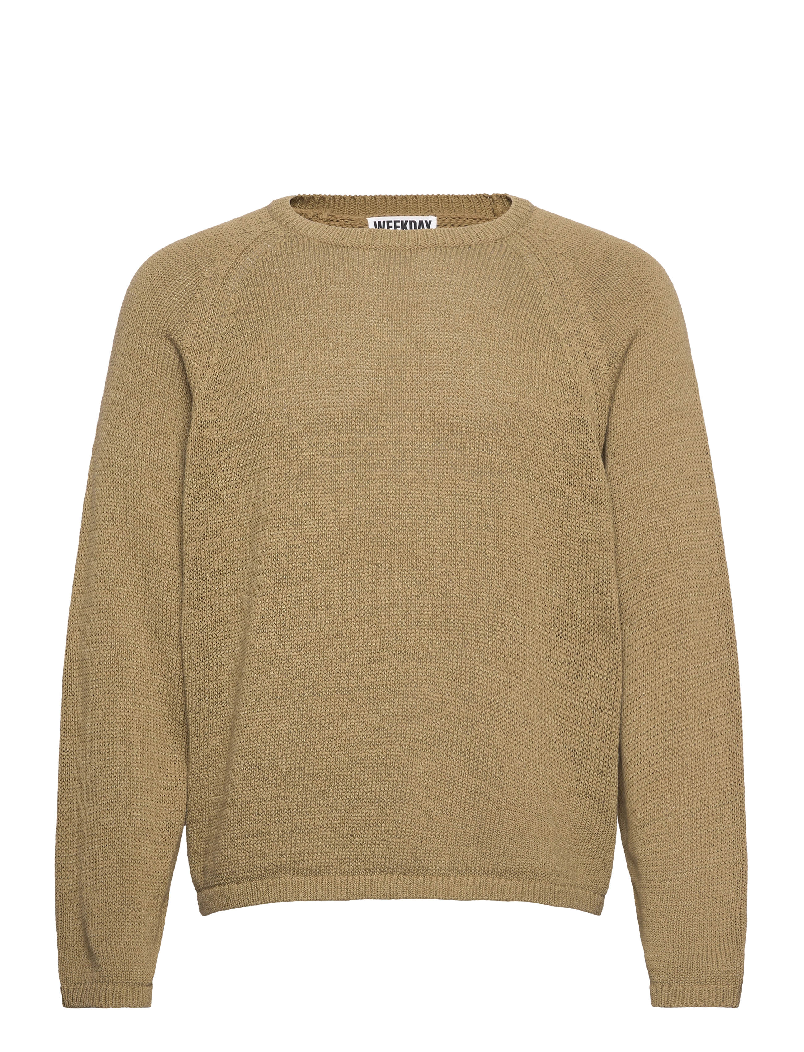 Weekday Relaxed Raglan-Sleeved Knitted Sweater, S, Knitwear, Khakigrün - Round Necks, Männerswear