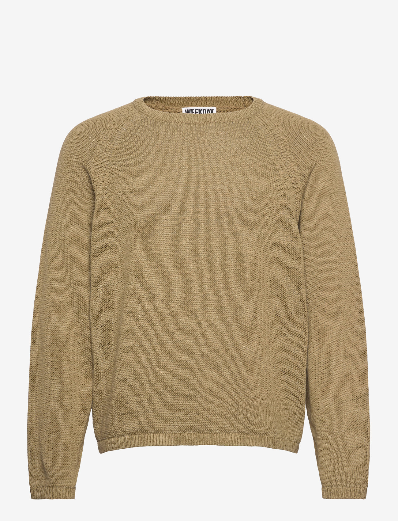 Weekday - Relaxed Raglan-Sleeved Knitted Sweater - rundhals - khaki green medium d - 0
