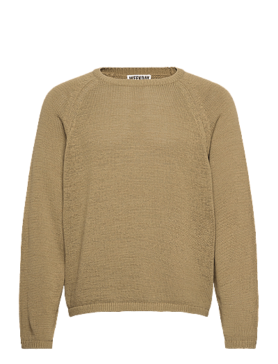 Weekday Relaxed Raglan-Sleeved Knitted Sweater - Clothing - KHAKI GREEN MEDIUM D / khaki/green