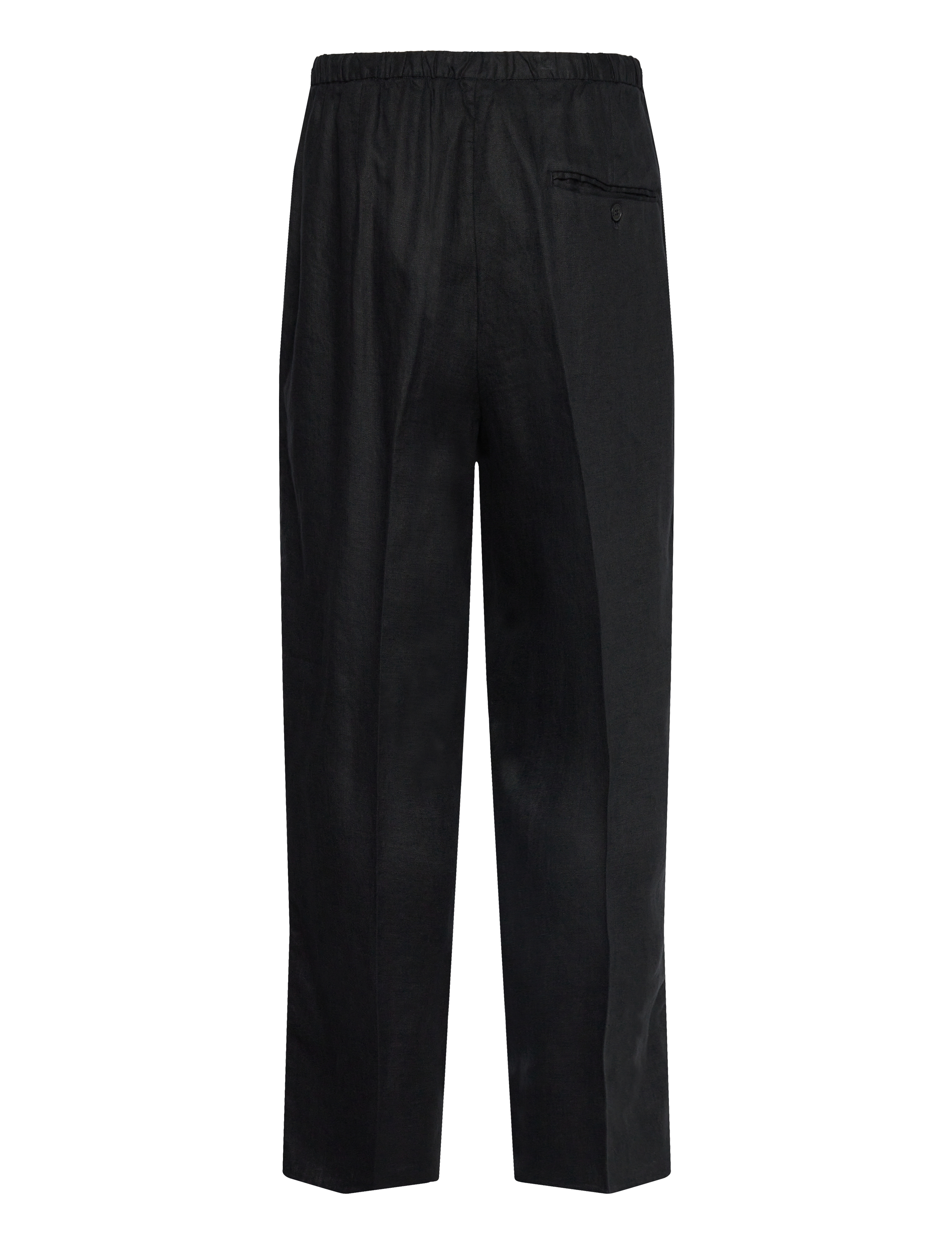 Weekday - Loose Fit Straight Leg Linen Trousers - pantalons en lin - black - 1