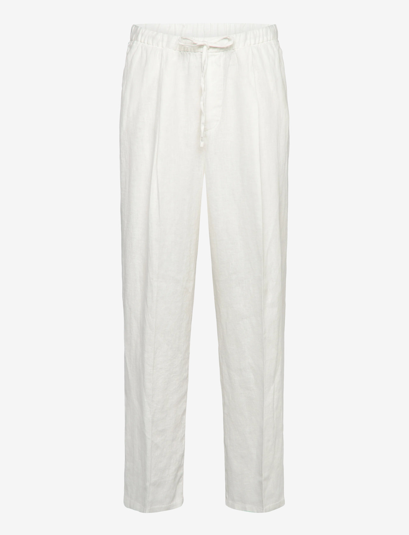 Weekday - Loose Fit Straight Leg Linen Trousers - hørbukser - off white - 0