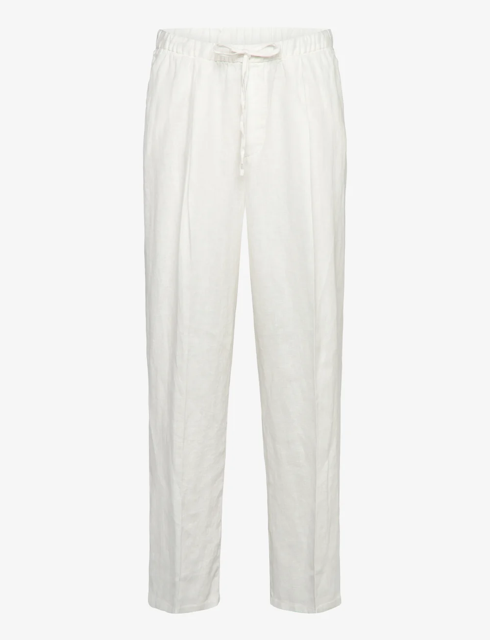 Weekday - Loose Fit Straight Leg Linen Trousers - leinenhosen - off white - 0
