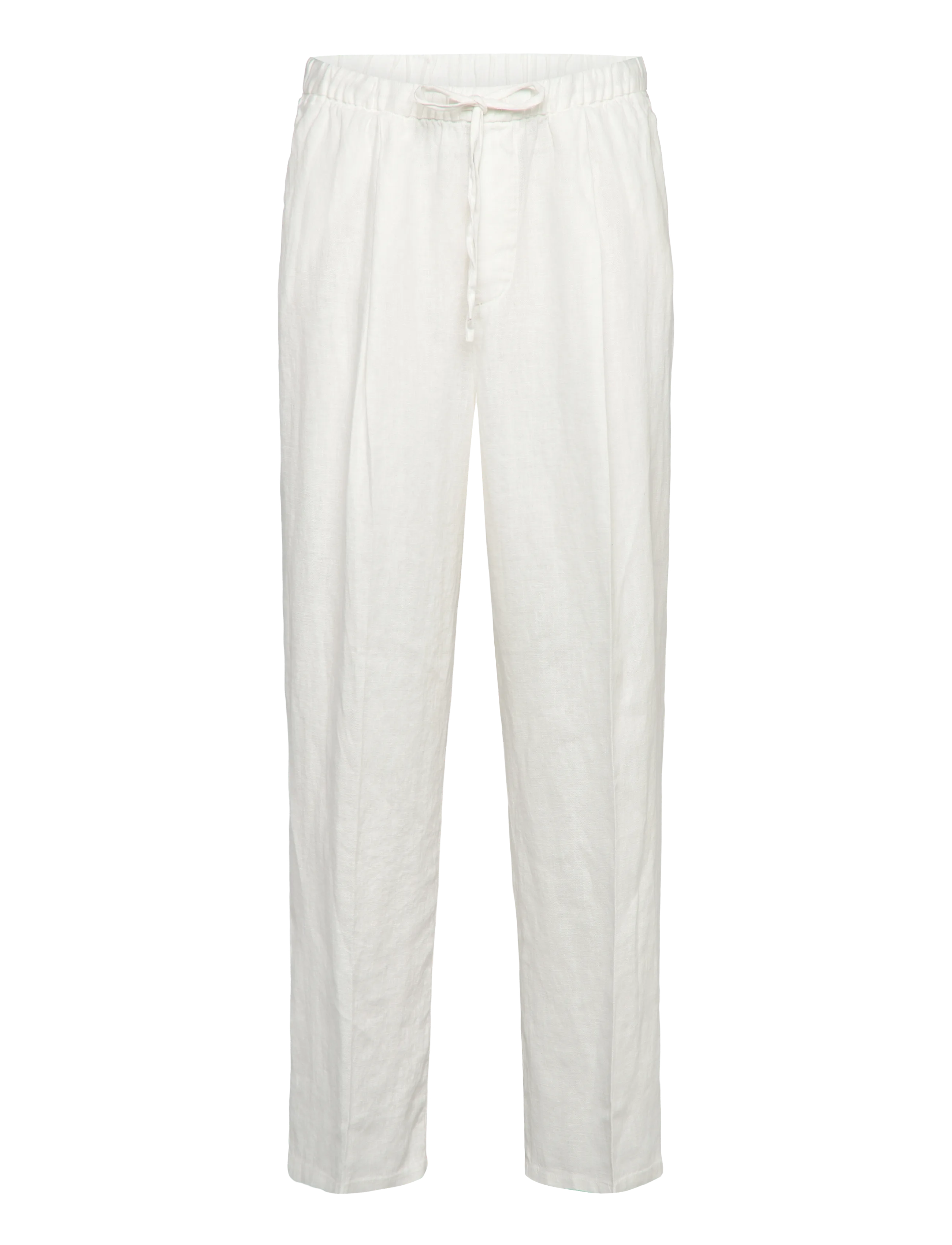 Weekday Loose Fit Straight Leg Linen Trousers - Bukser - OFF WHITE / white