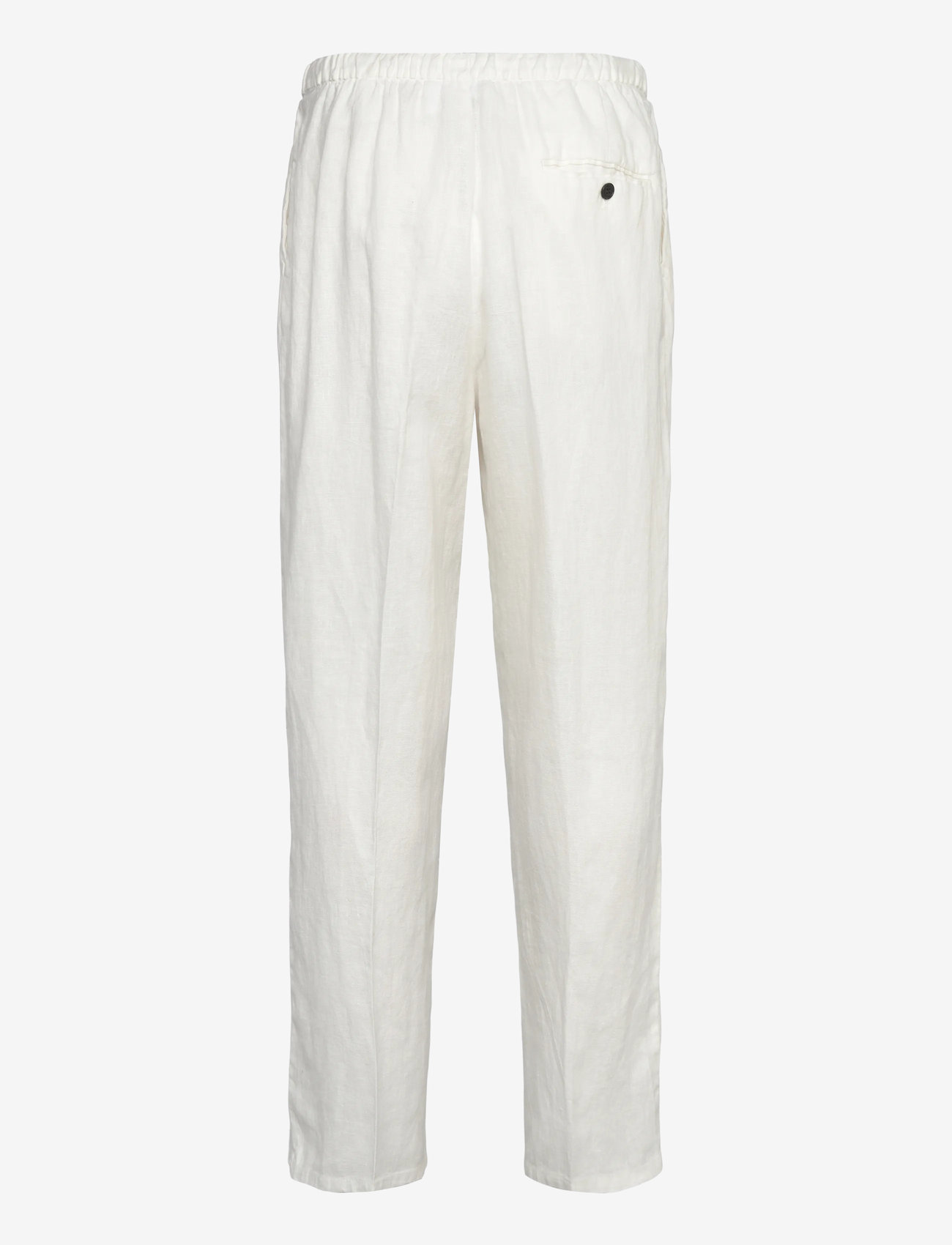 Weekday - Loose Fit Straight Leg Linen Trousers - hørbukser - off white - 1