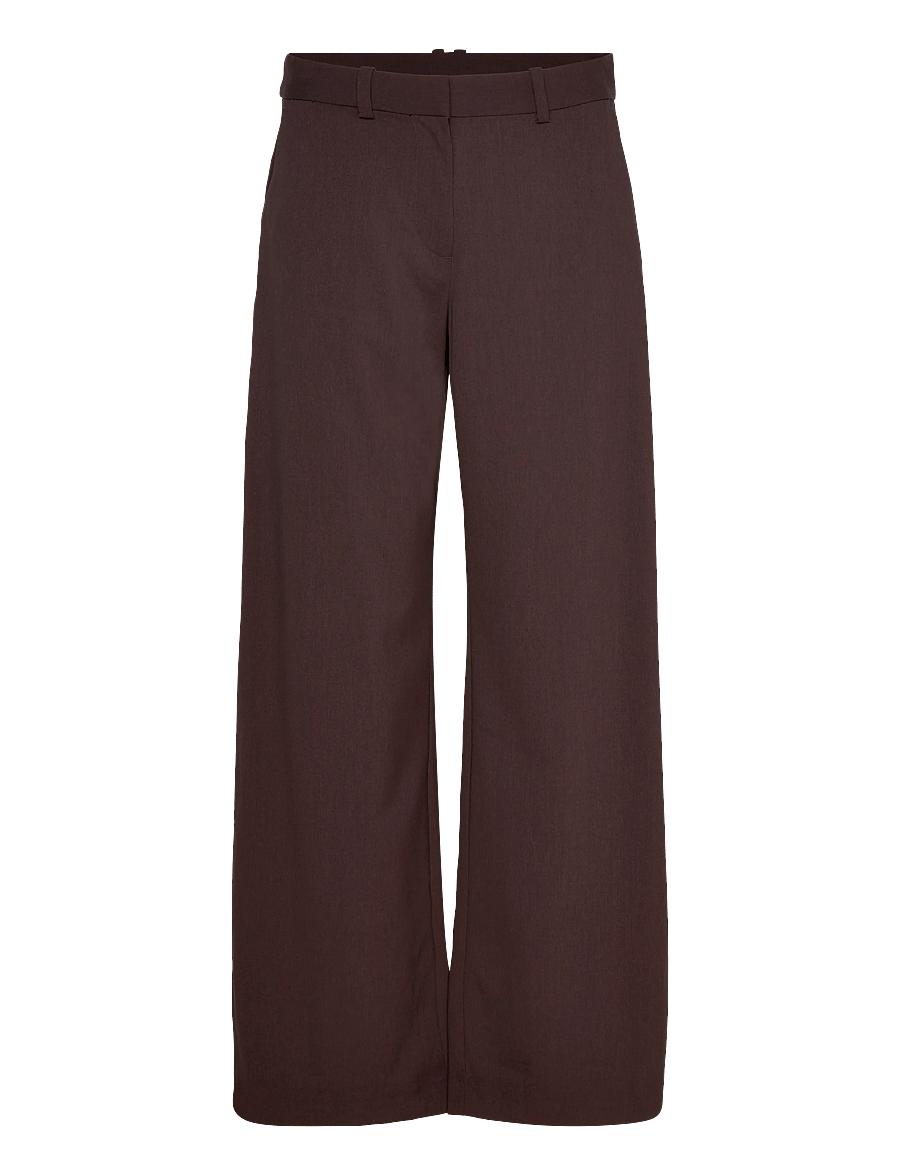 Weekday - Low-Waisted Loose Fit Suit Trousers - anzugshosen - dark brown melange - 0