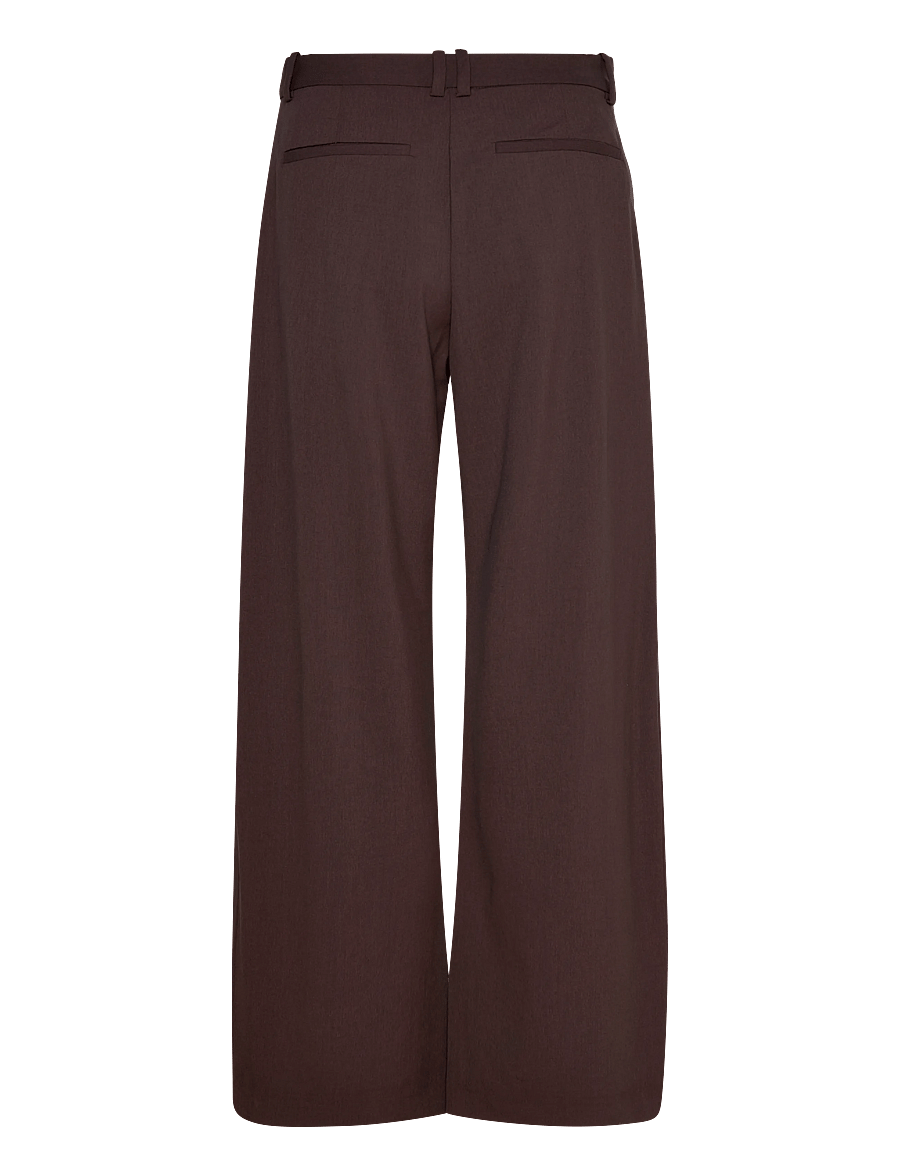 Weekday - Low-Waisted Loose Fit Suit Trousers - anzugshosen - dark brown melange - 1