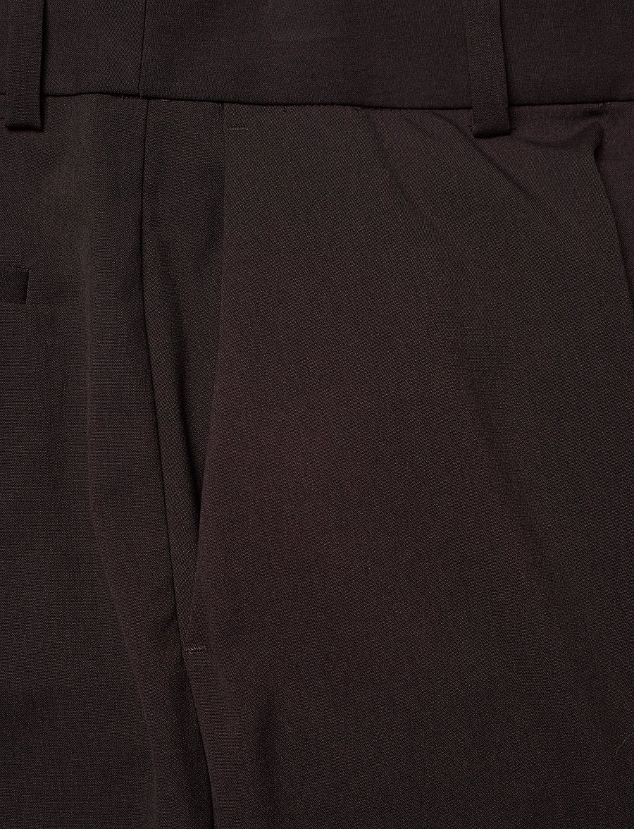 Weekday - Low-Waisted Loose Fit Suit Trousers - anzugshosen - dark brown melange - 2