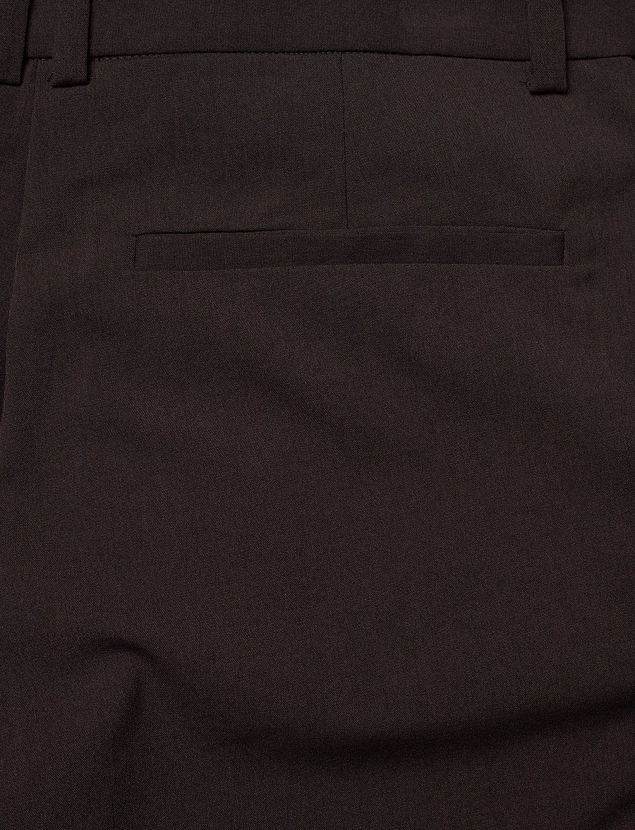 Weekday - Low-Waisted Loose Fit Suit Trousers - anzugshosen - dark brown melange - 4