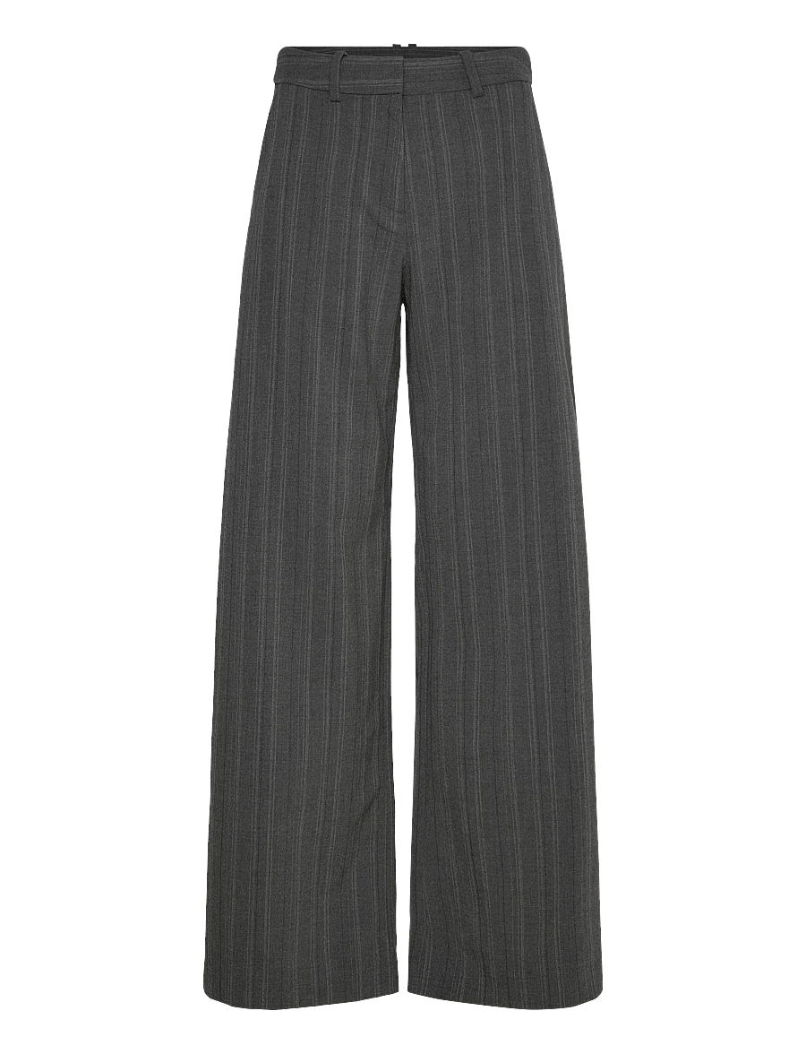 Weekday - Low-Waisted Loose Fit Suit Trousers - anzugshosen - dark grey melange - 0