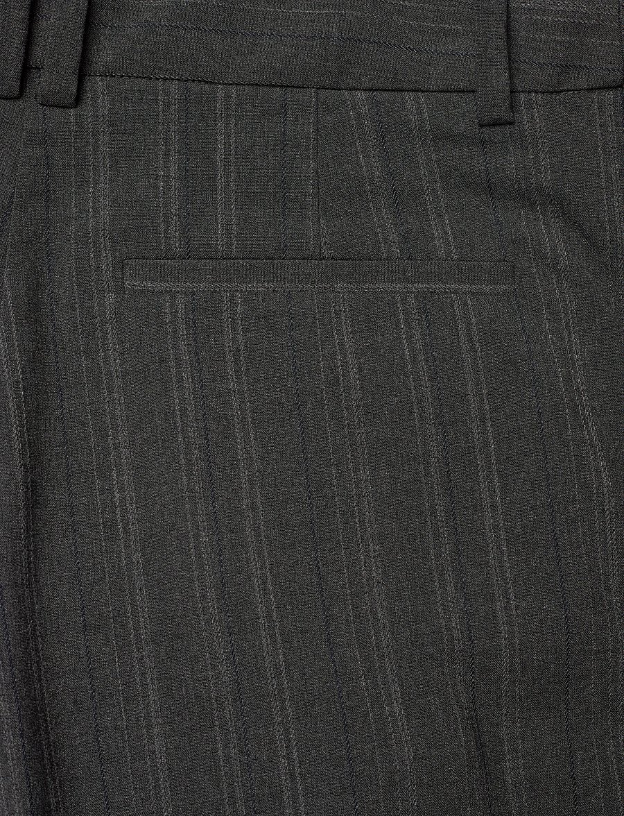 Weekday - Low-Waisted Loose Fit Suit Trousers - anzugshosen - dark grey melange - 4