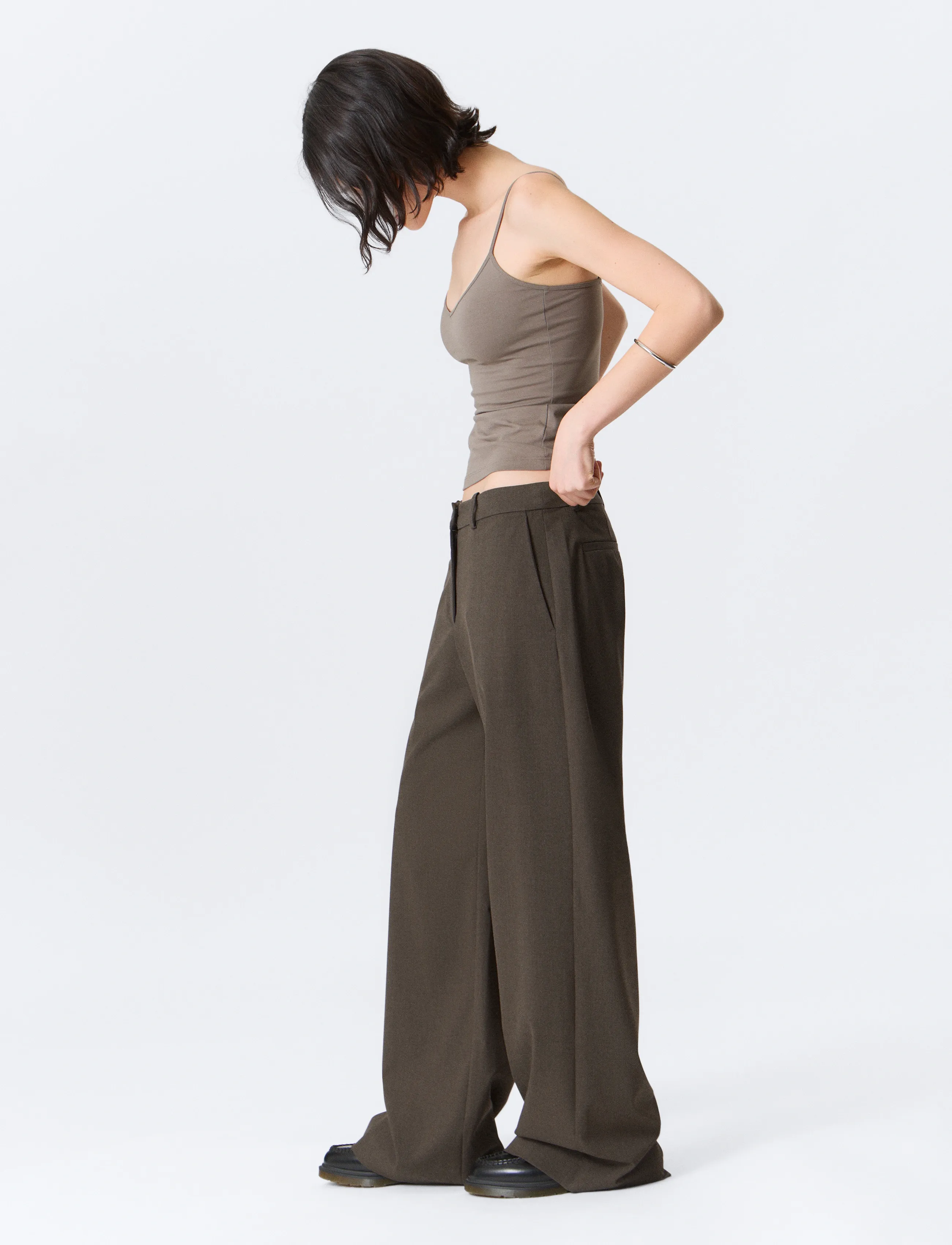 Weekday - Low-Waisted Loose Fit Suit Trousers - anzugshosen - grey dark - 3